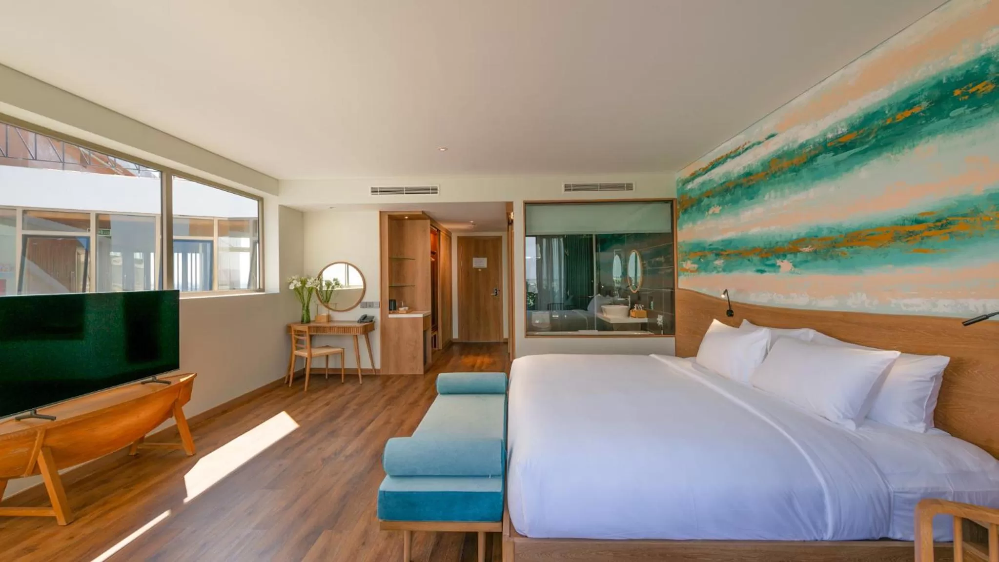 Bed in Bellerive Hoi An Resort and Spa