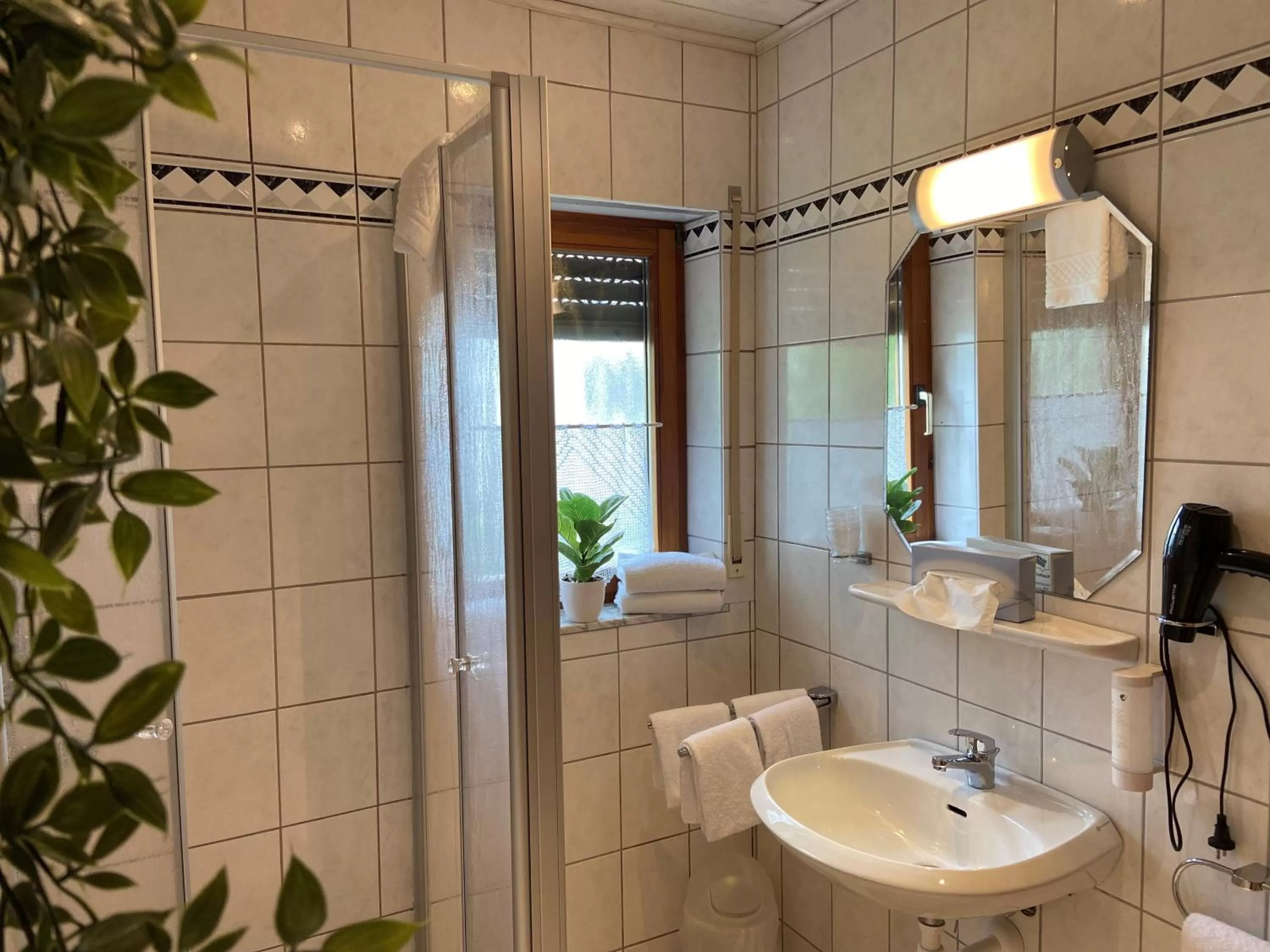 Shower, Bathroom in Hotel Bett & Frühstück