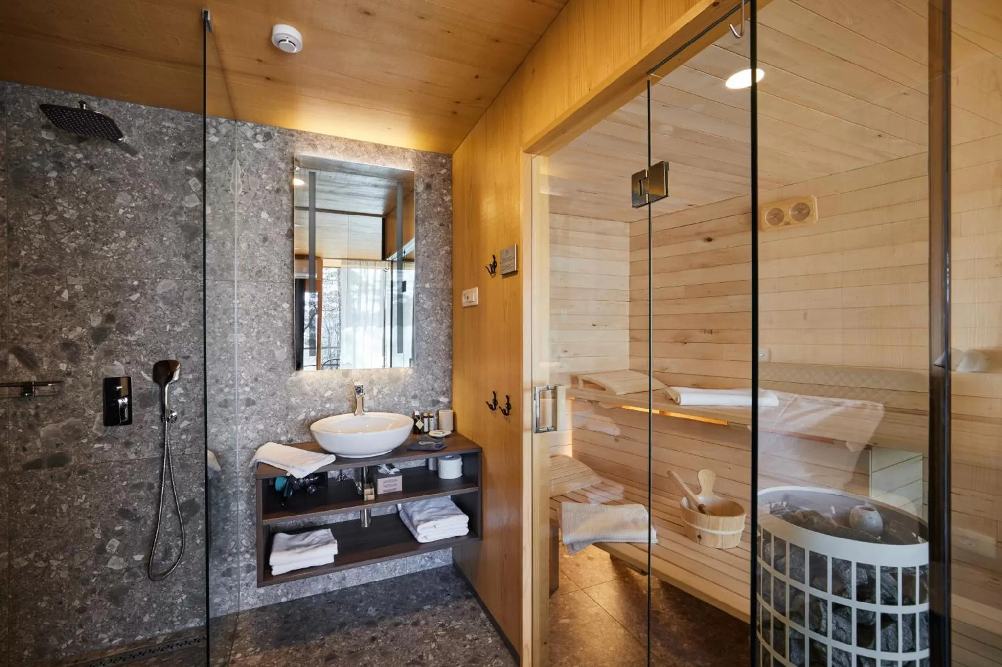Shower, Bathroom in Theodosius Forest Village - Glamping in Vipava valley
