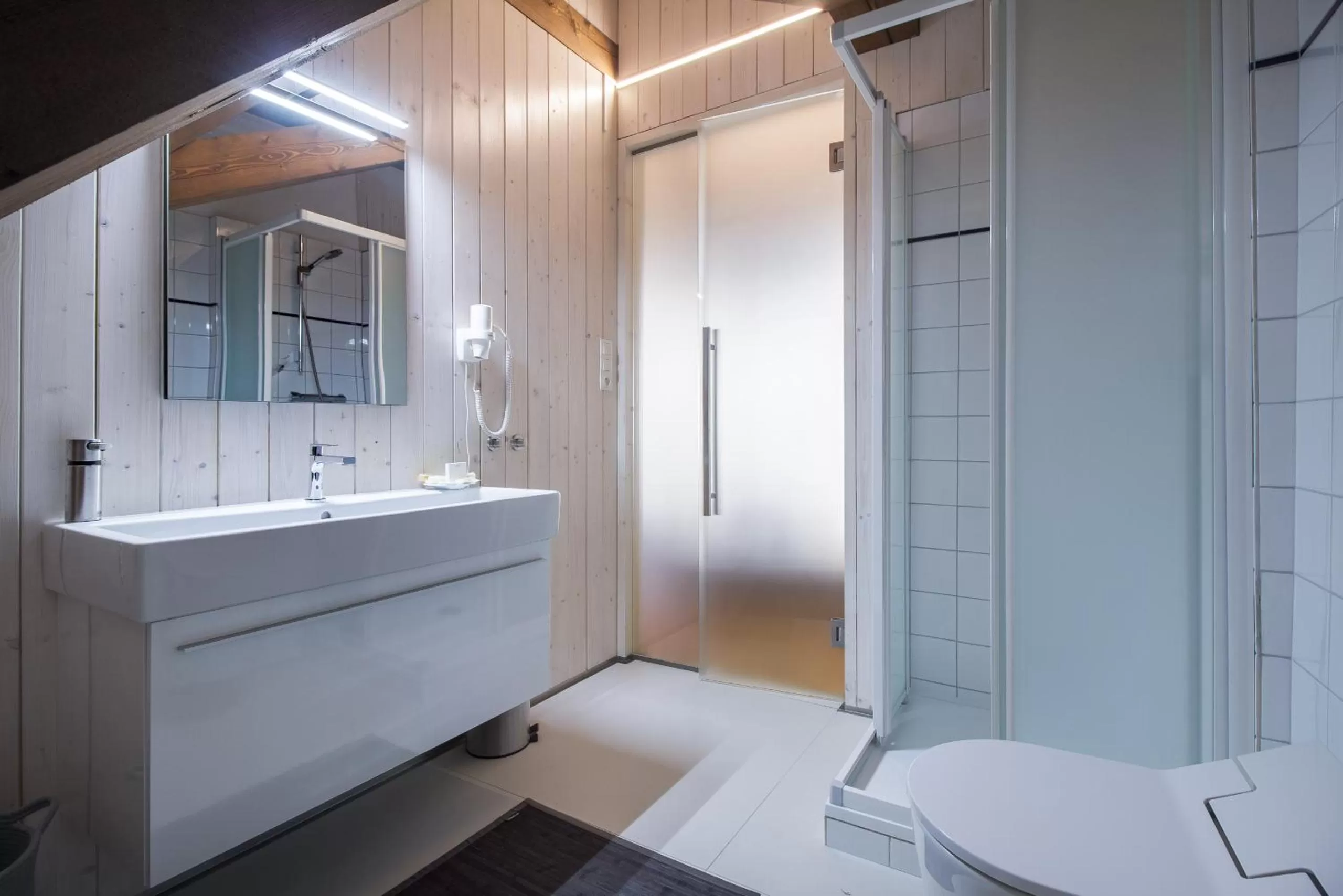 Shower, Bathroom in Apartmány Šupina