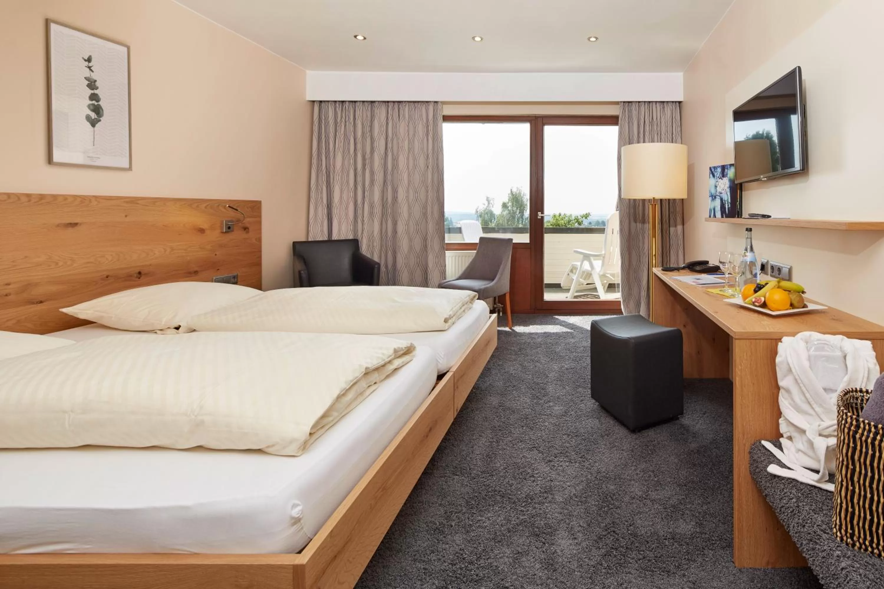 Balcony/Terrace, Bed in NaturKulturHotel Stumpf