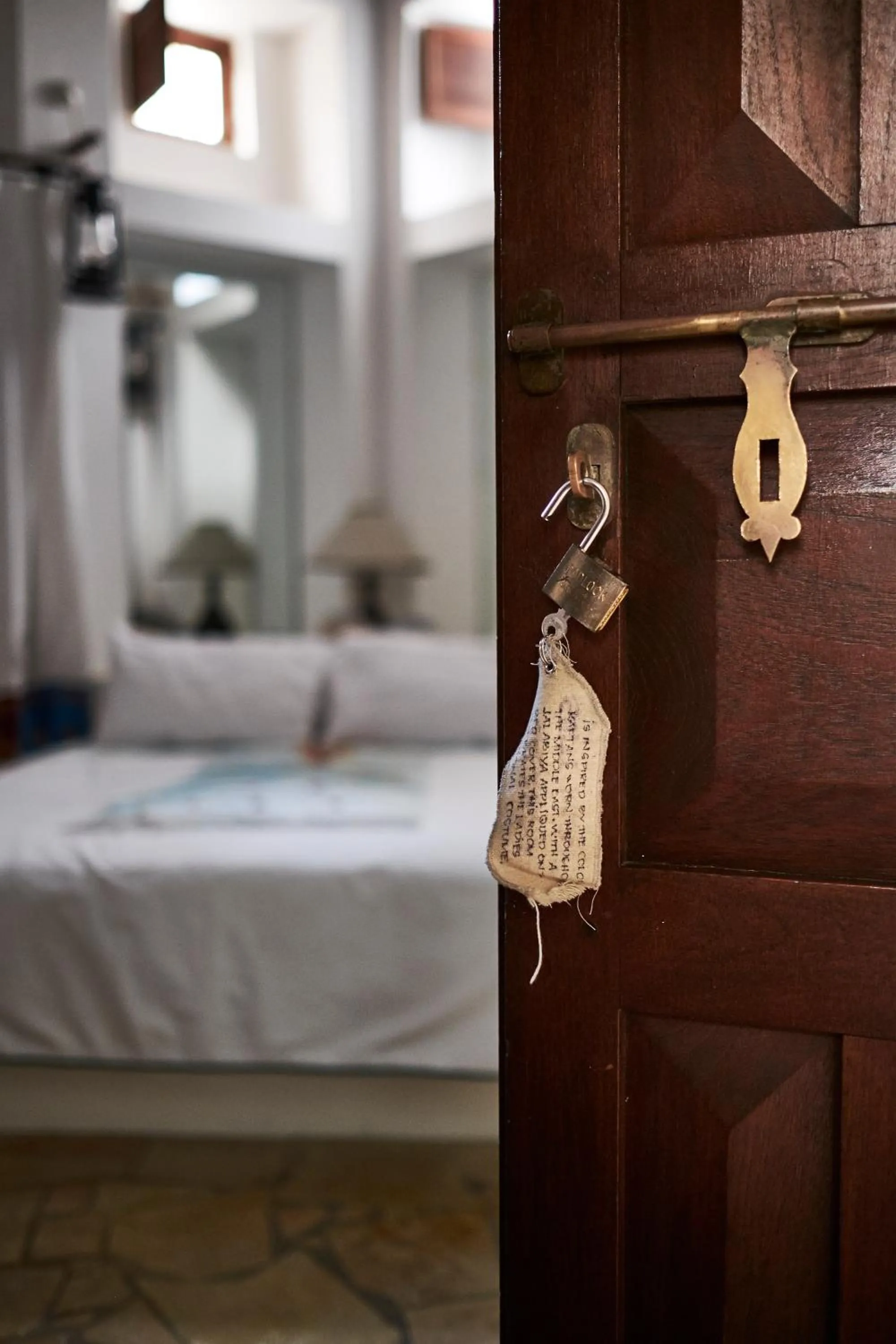 Decorative detail, Bed in XVA Art Hotel