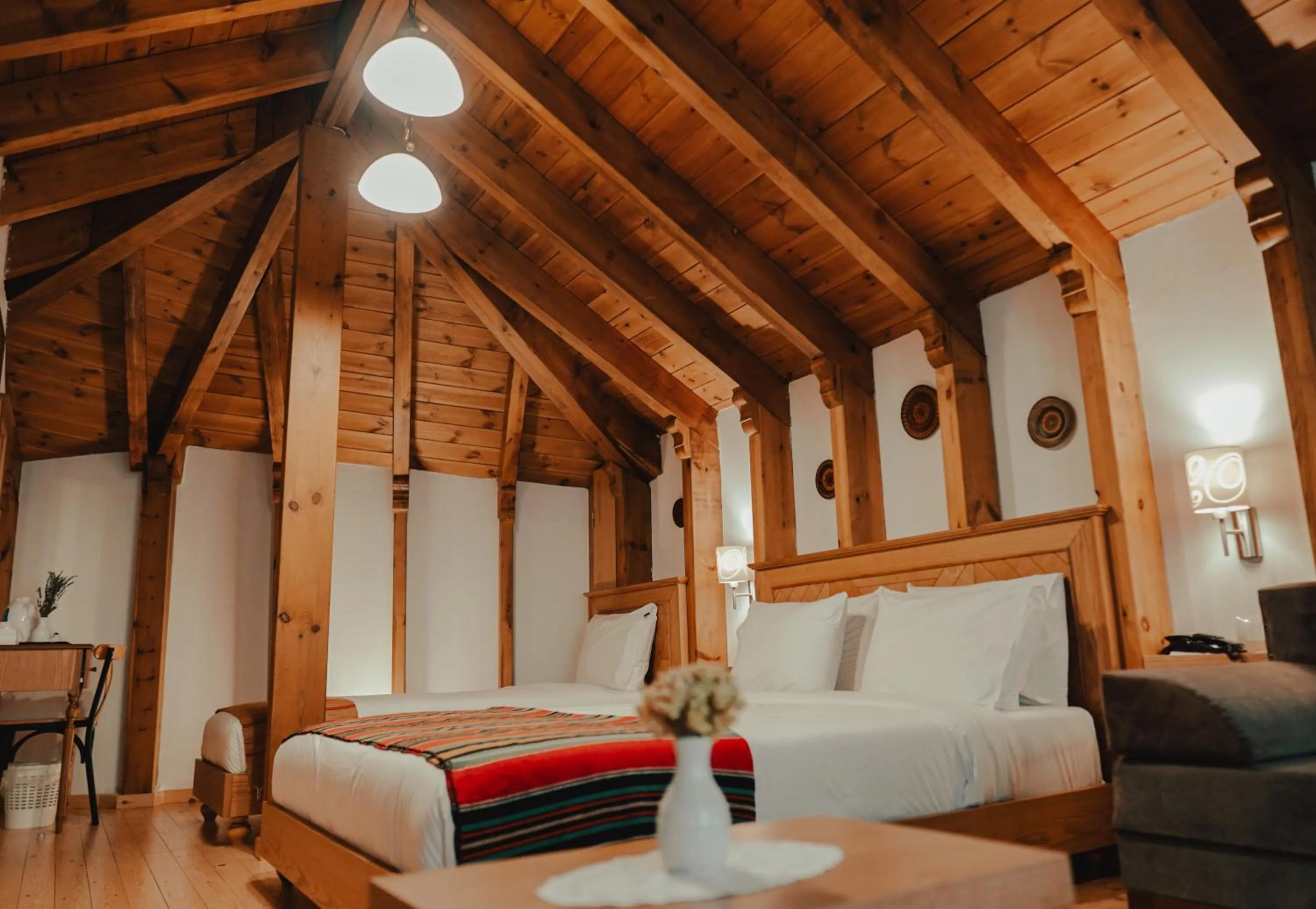 Bed in Hotel Argjiro