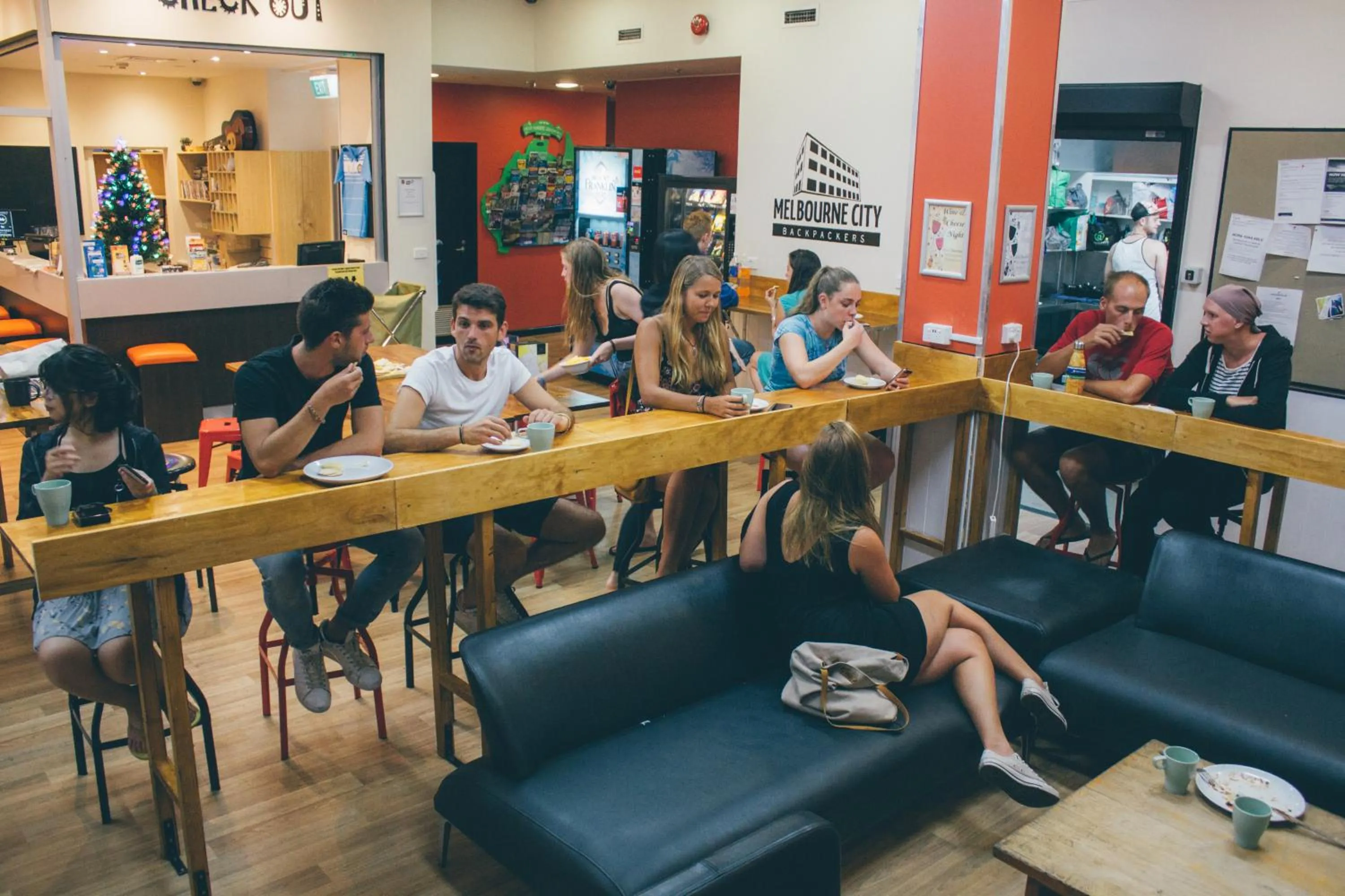 Living room in Melbourne City Backpackers