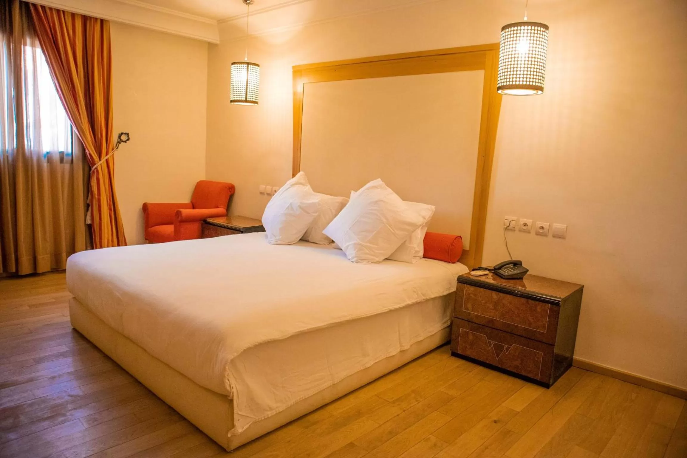 Bed in Sahara Line Hotel