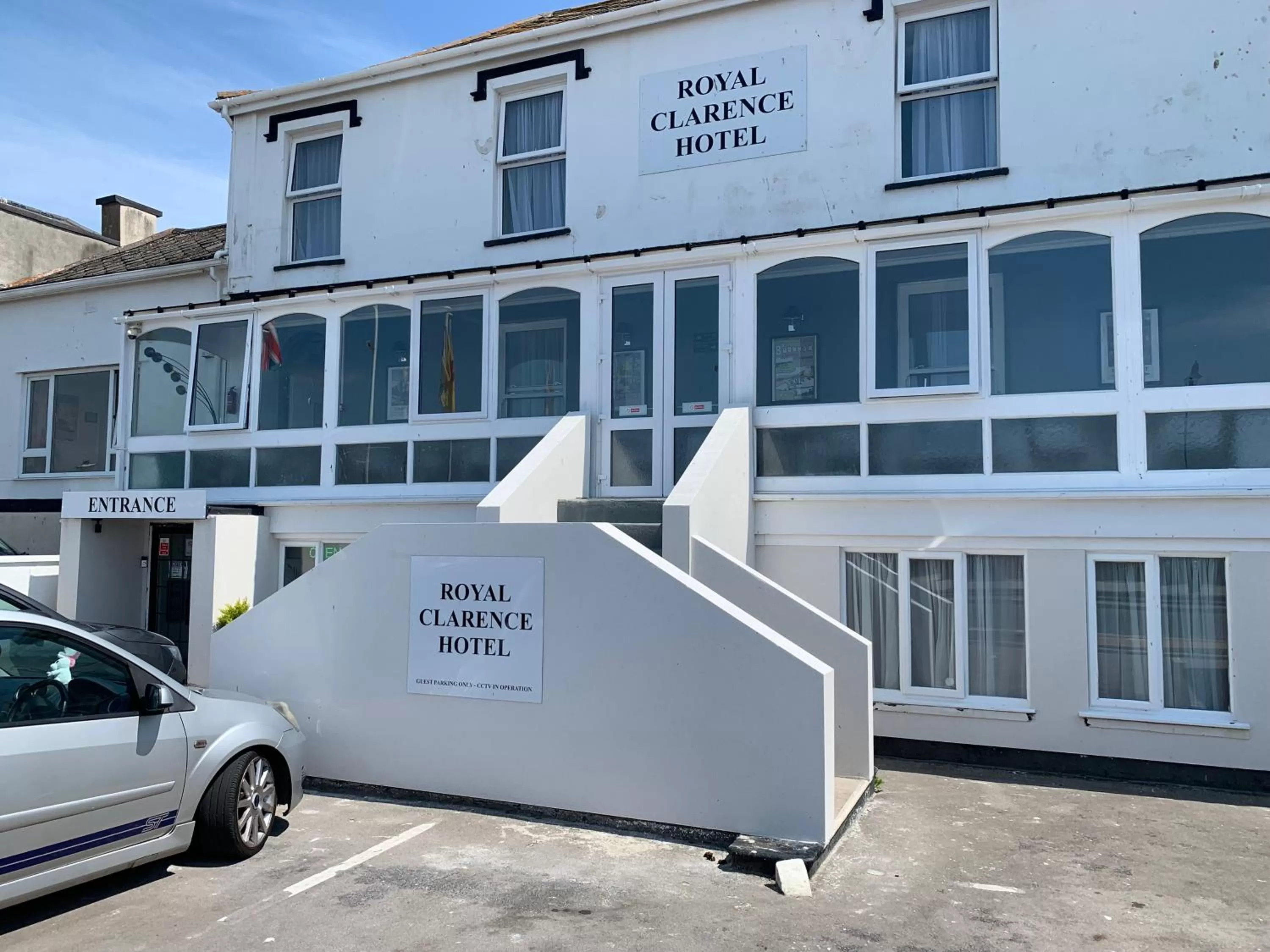 Facade/entrance in The Royal Clarence Hotel (on the Seafront)