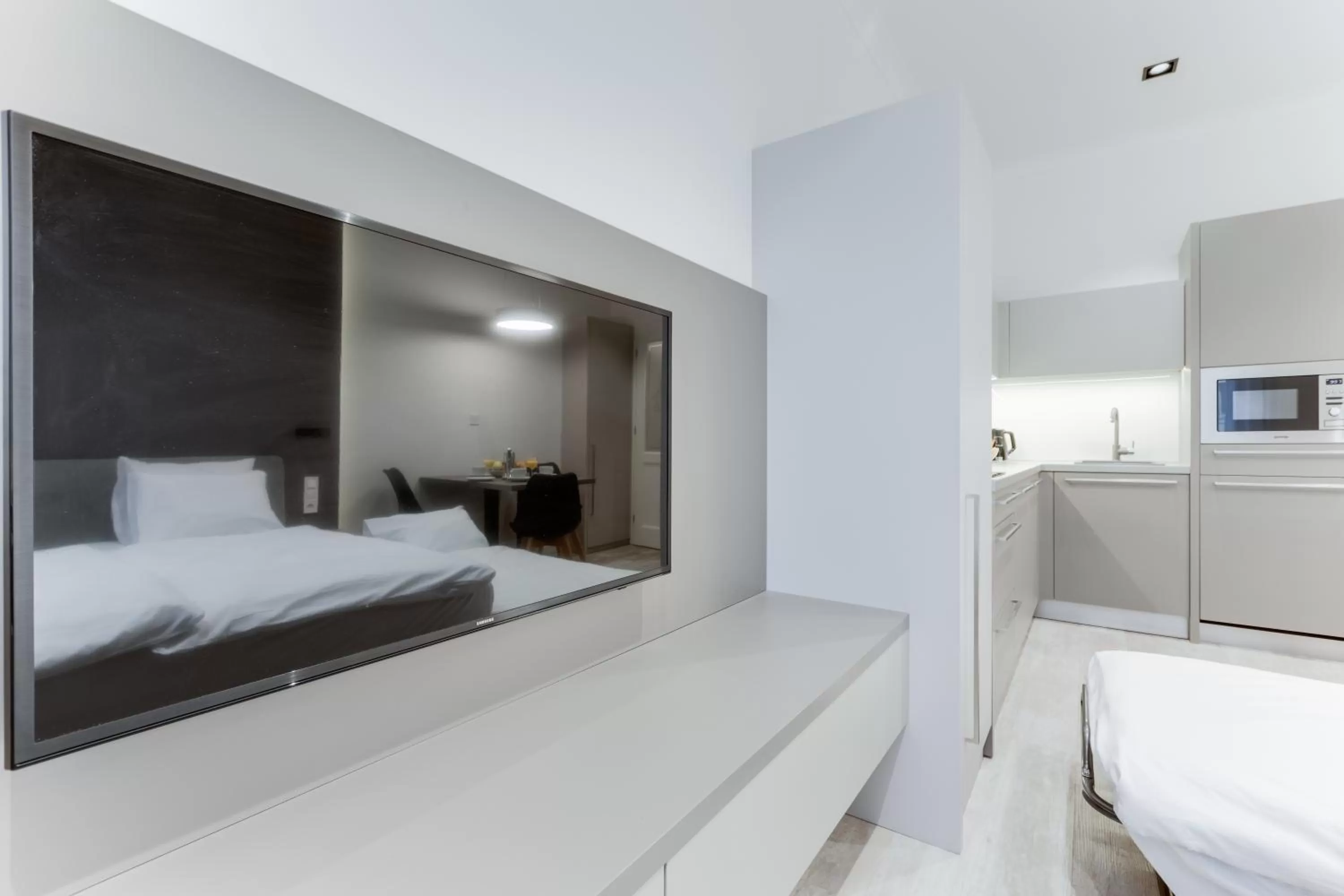 Bed in Lampi Aparthotel Prague