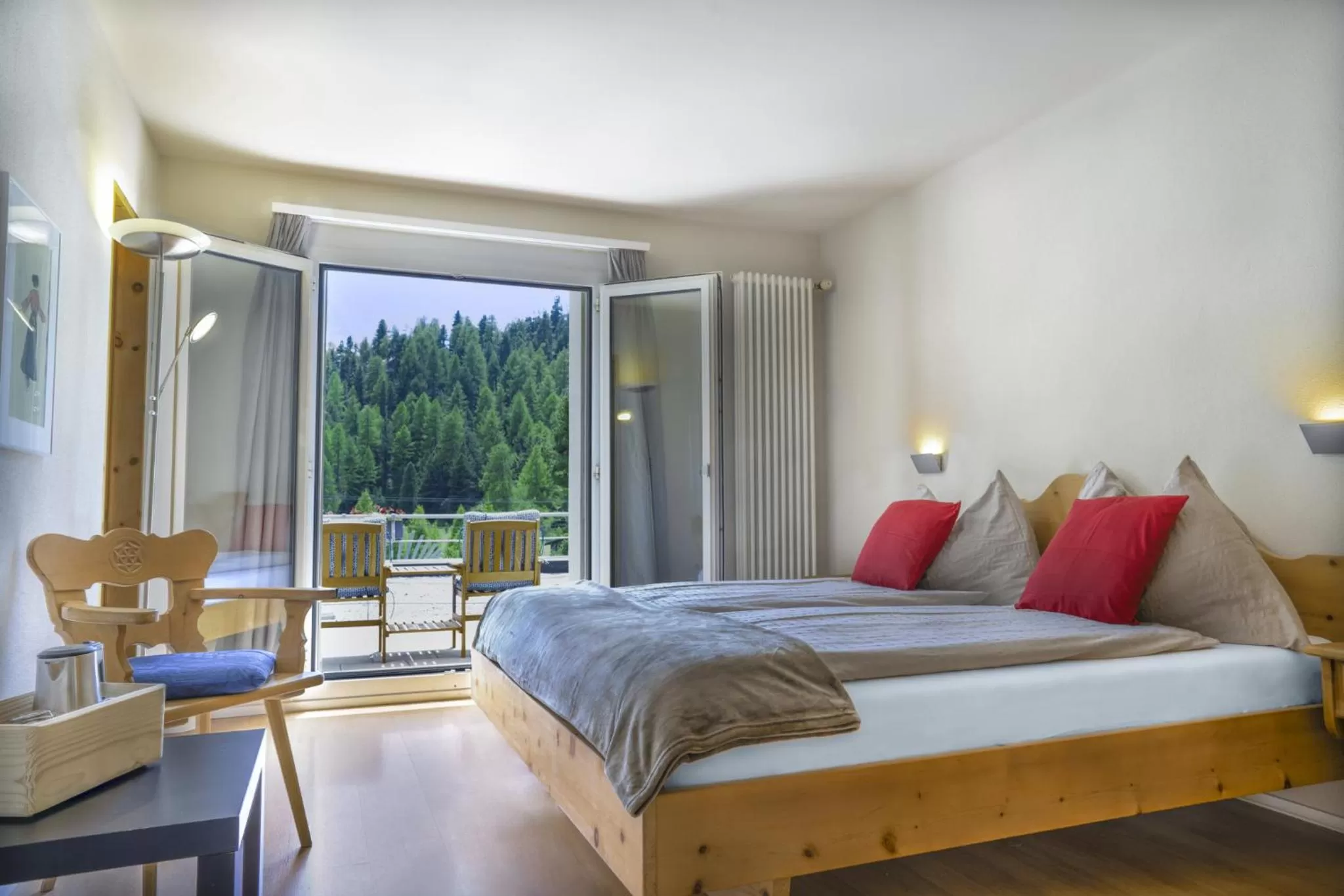 View (from property/room), Bed in Hotel Morteratsch