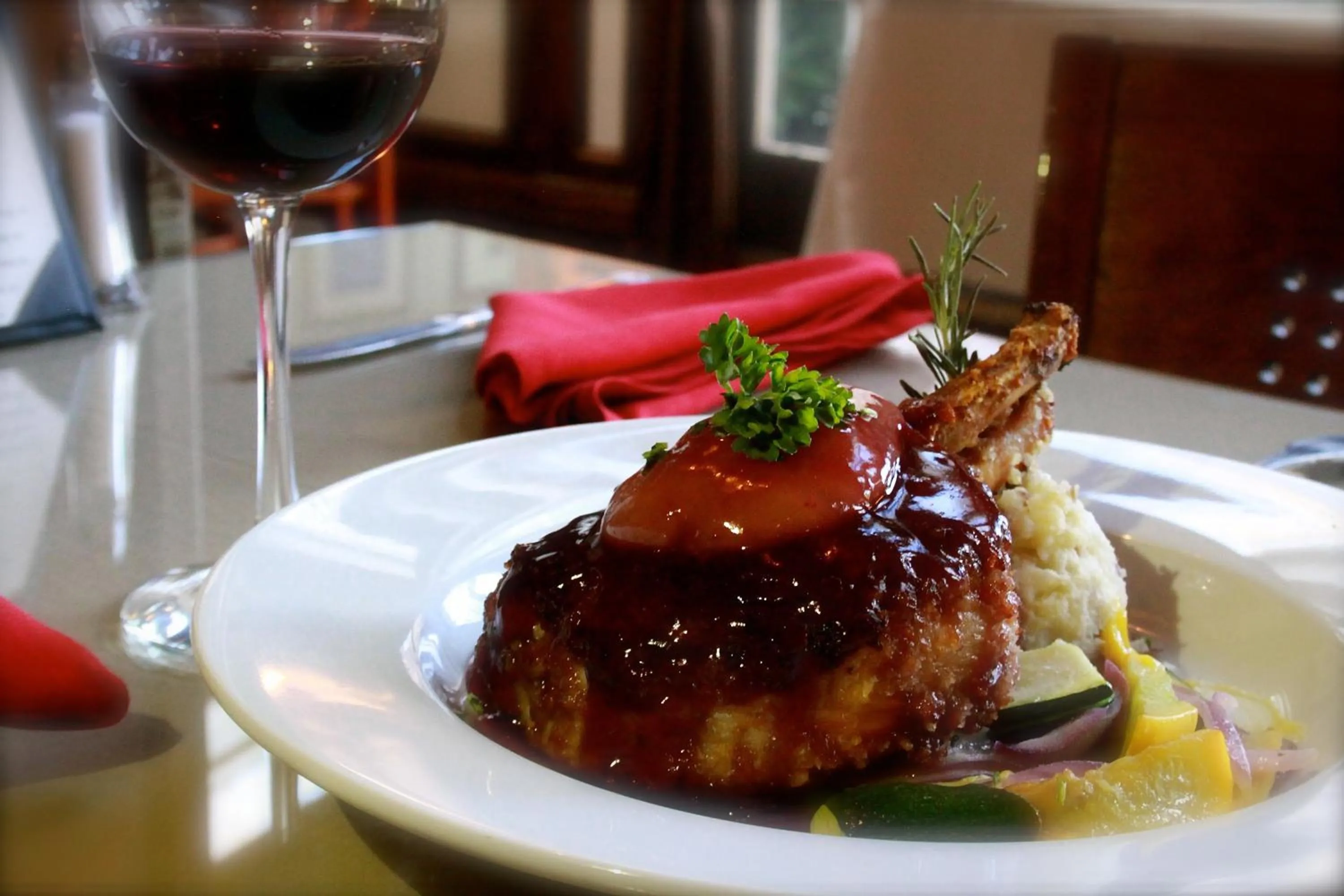 Food close-up in Saddleback Inn at Lake Arrowhead