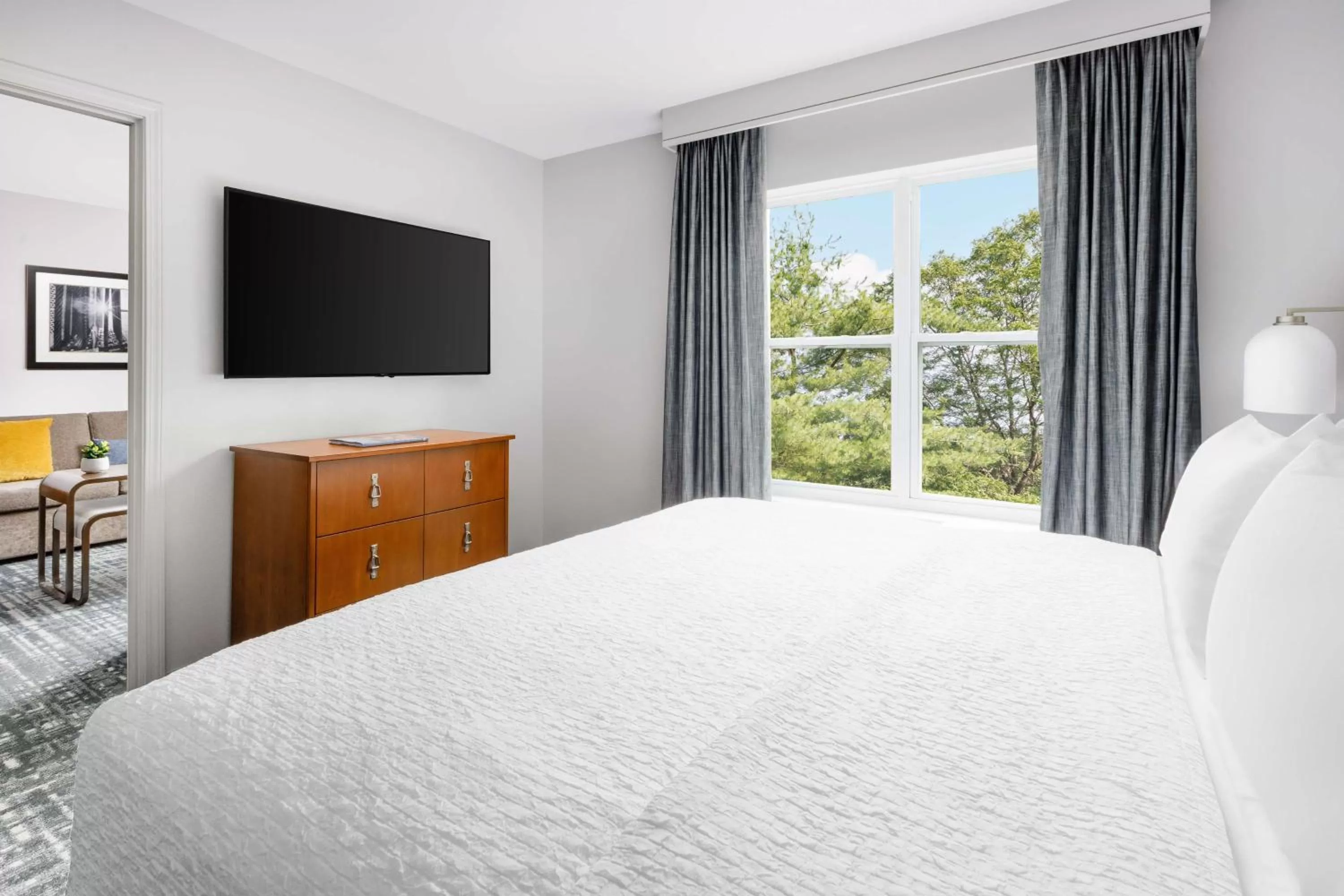 Bed in Homewood Suites by Hilton Portsmouth