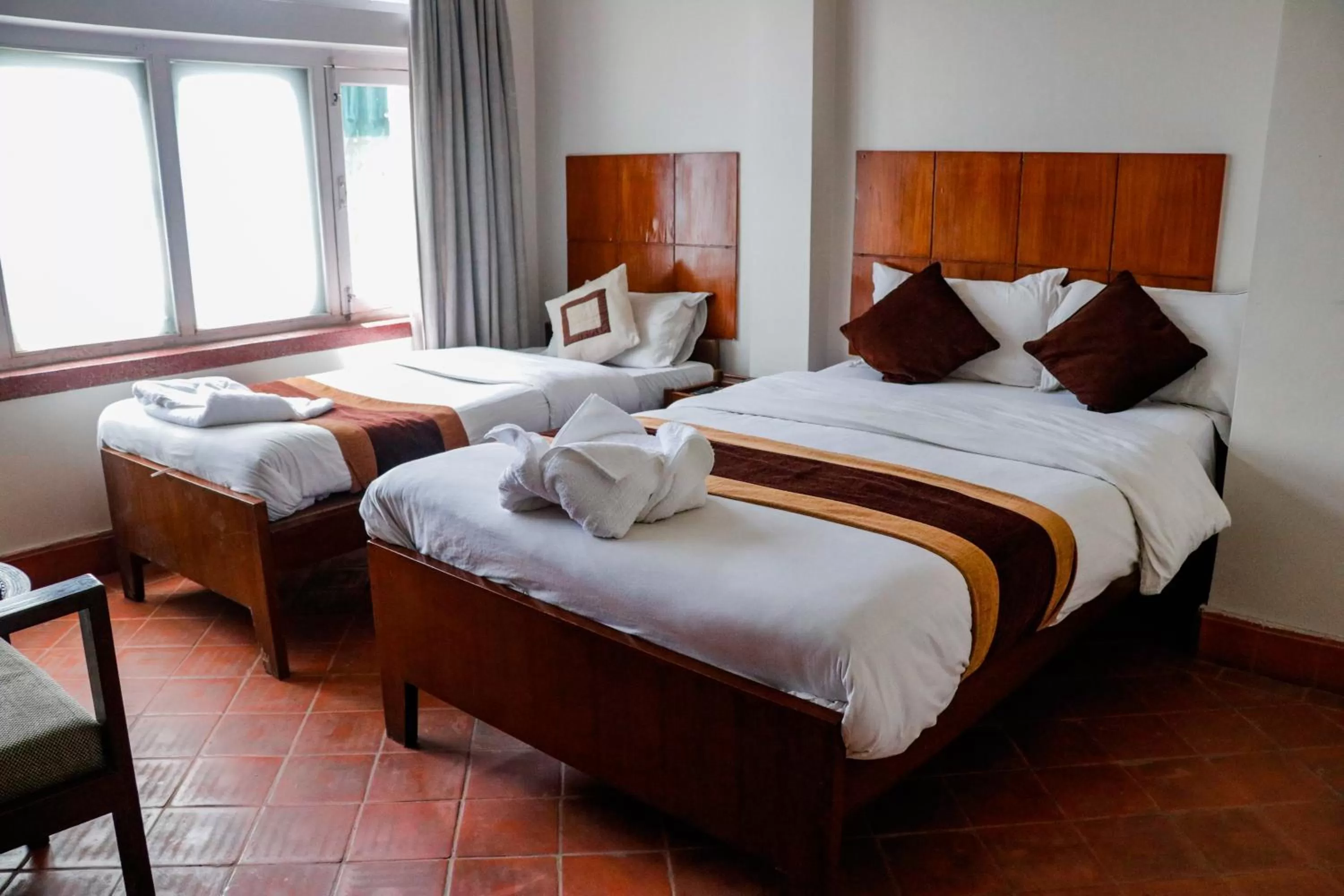 Bed in Hotel ThorongLa Thamel