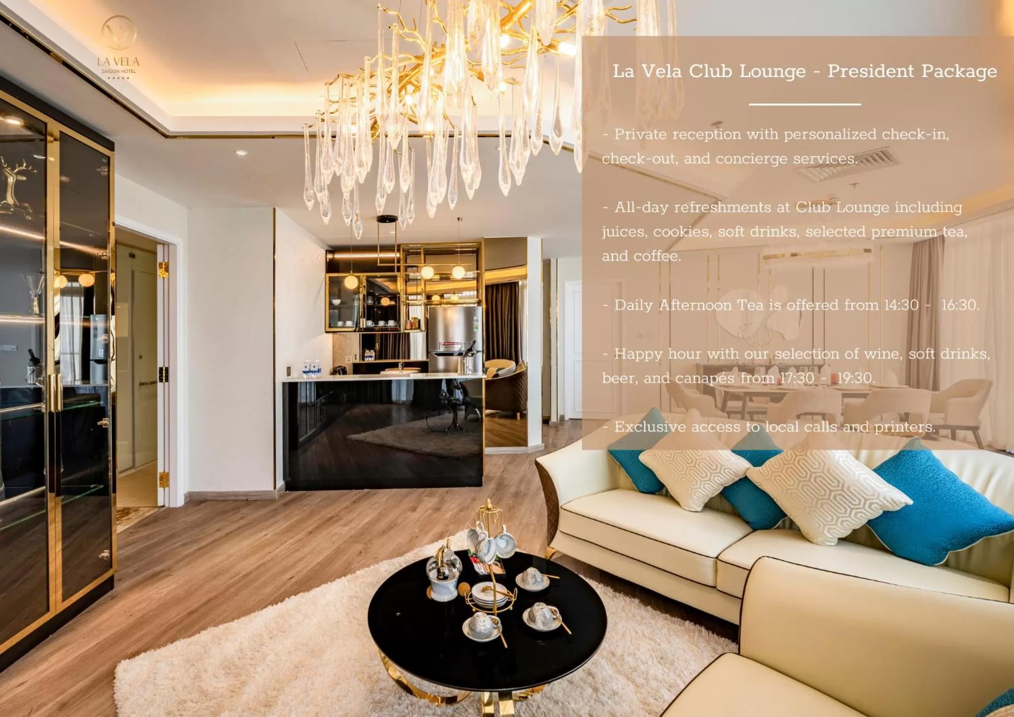 Living room in La Vela Saigon Hotel