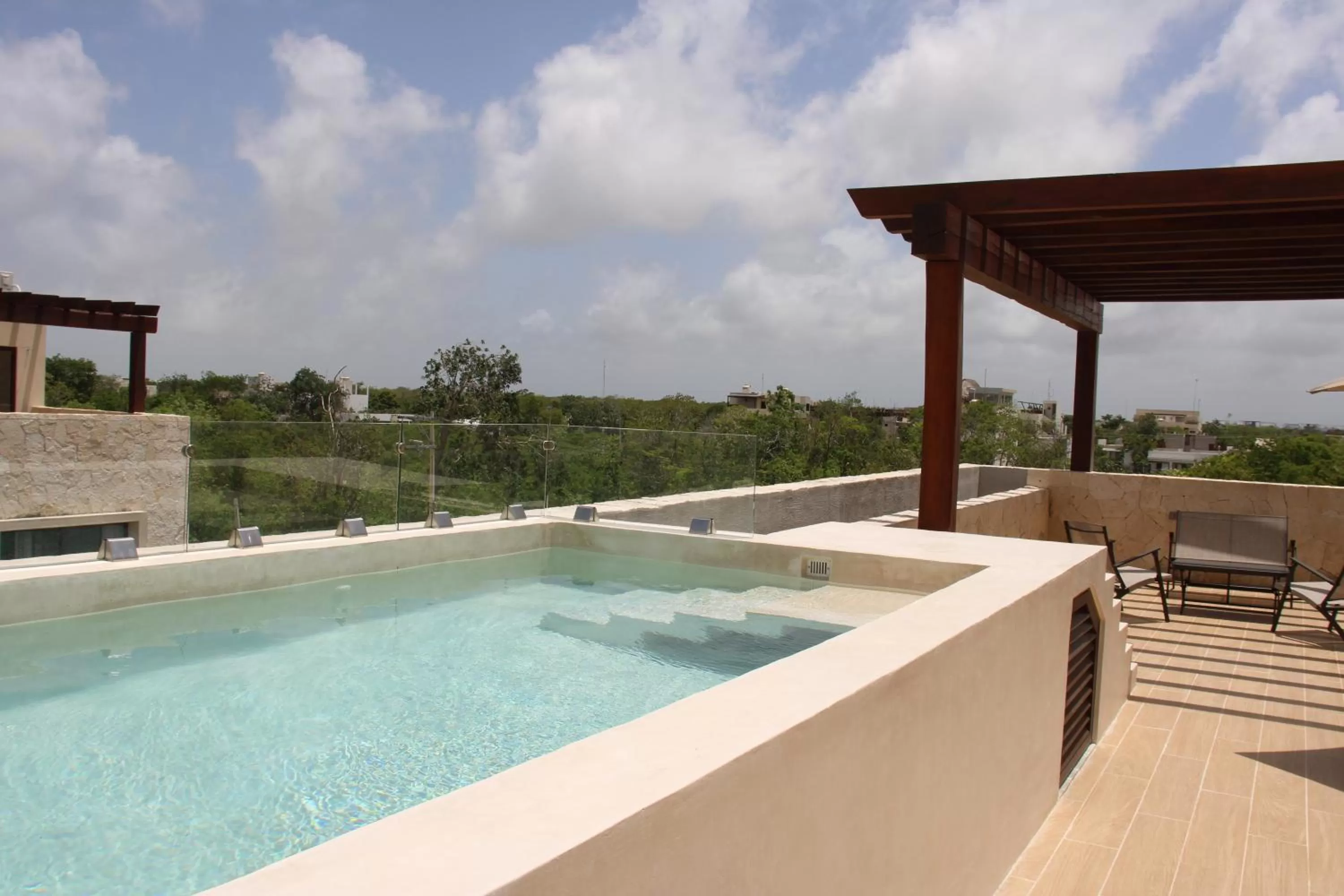 Balcony/Terrace, Swimming Pool in Apartment and Penthouse Blue Luxury Kukulkan Tulum