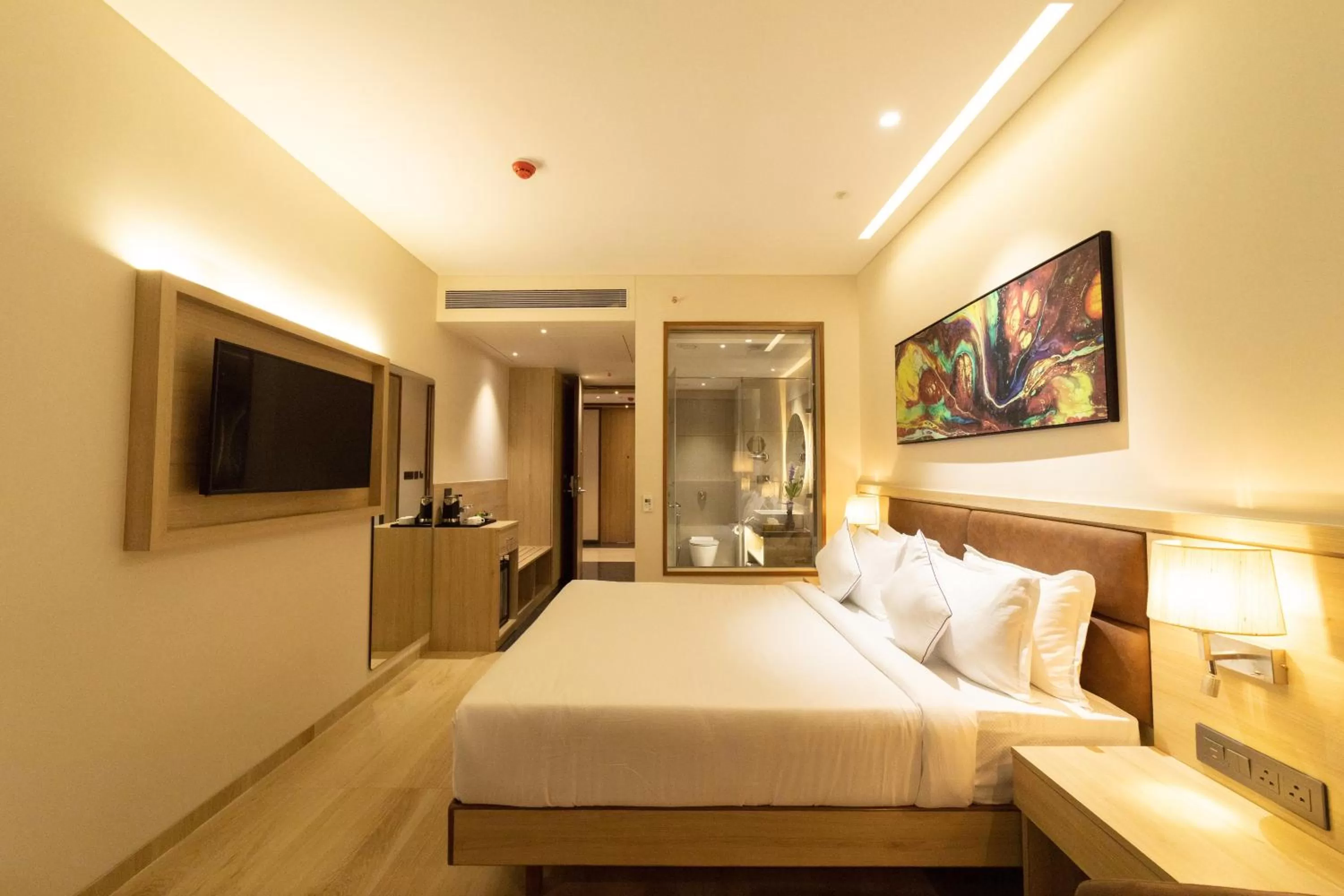 Photo of the whole room, Bed in The Monarch at Chakan MIDC, Pune