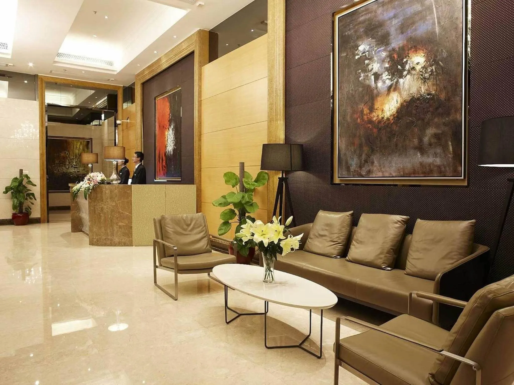 Lobby or reception in 广州丹顿行政公寓-Dan Executive Apartment Guangzhou Zhujiang New Town