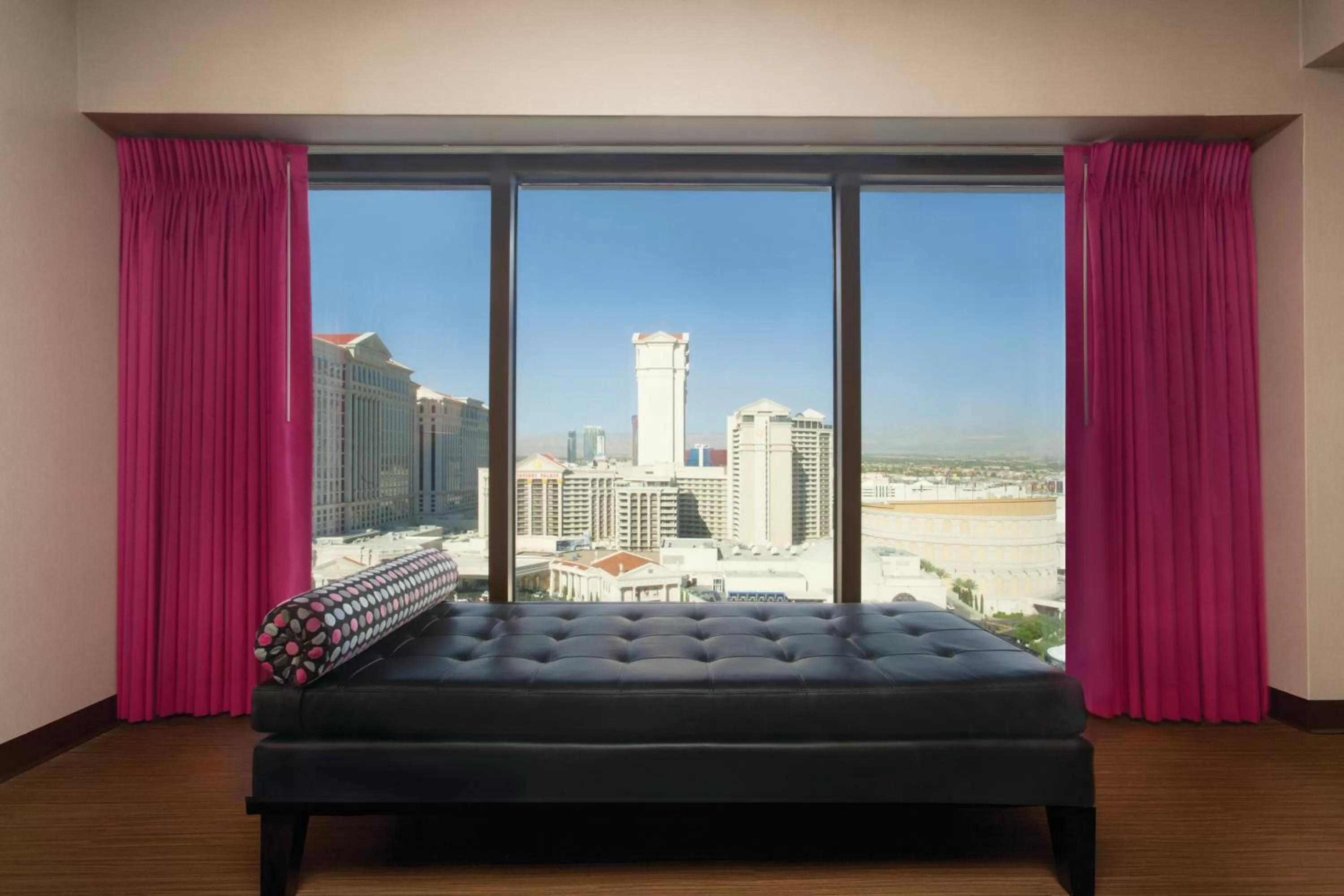 View (from property/room), Bed in Flamingo Las Vegas Hotel & Casino