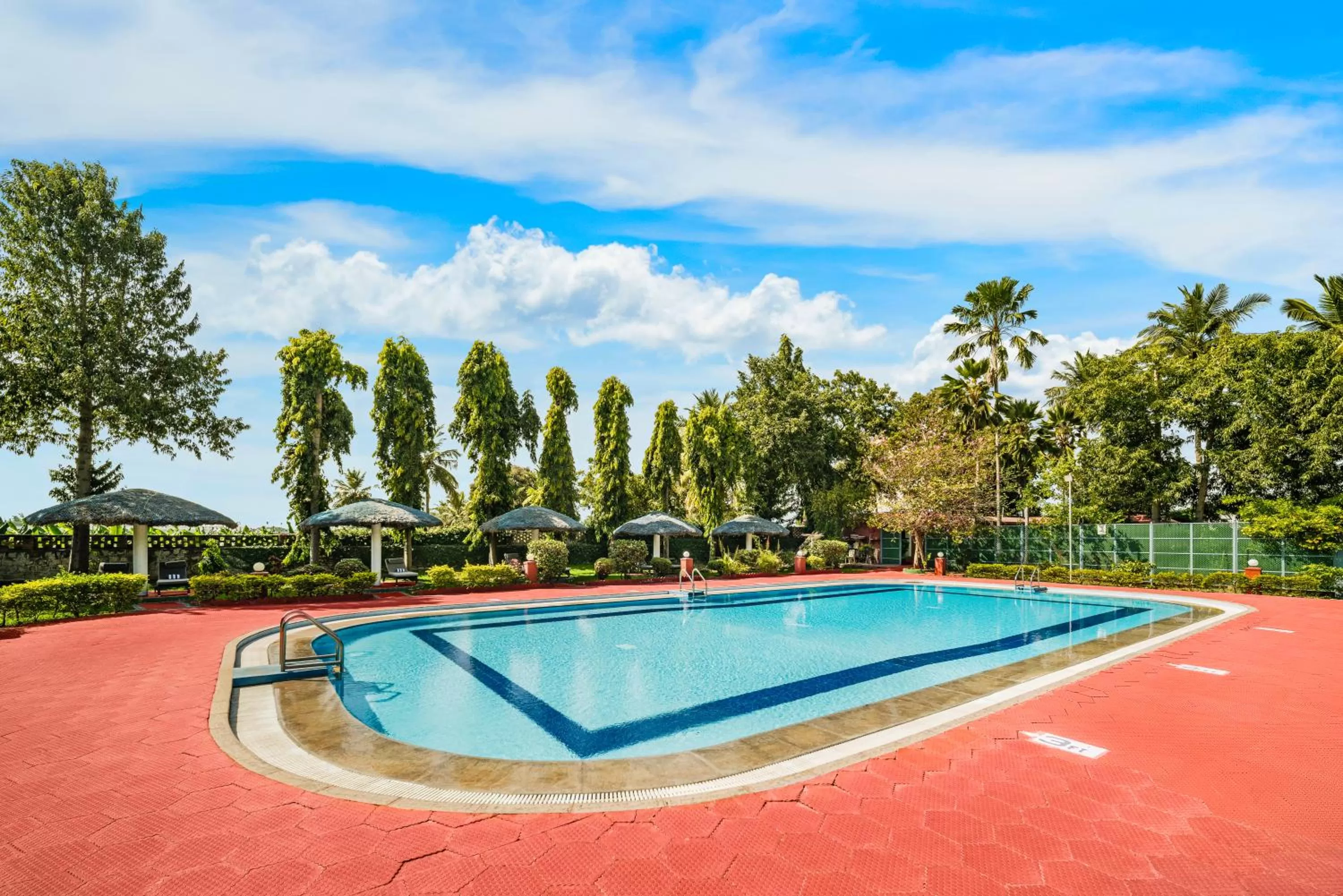 Pool view in GReaT Trails Riverview Thanjavur By GRT Hotels