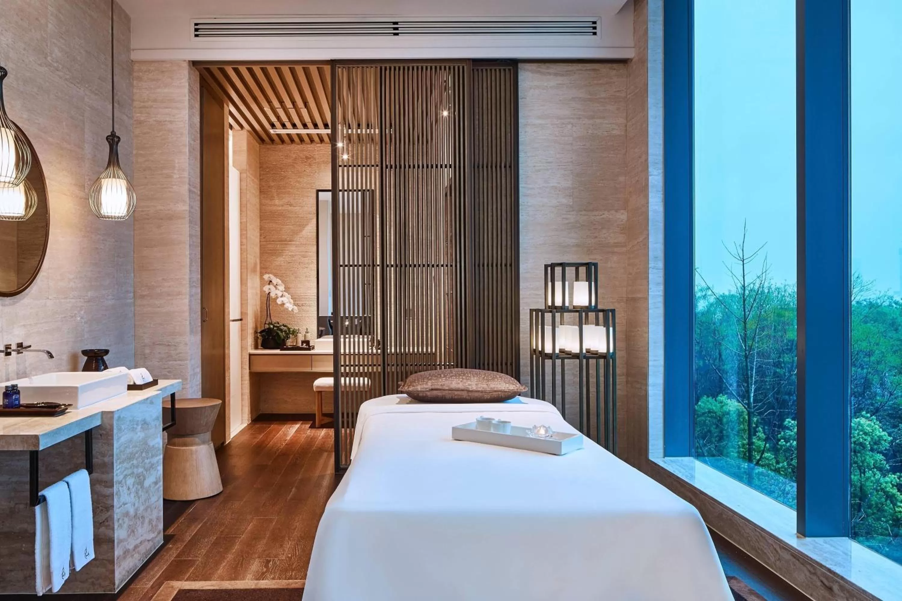 Spa and wellness centre/facilities, Bed in Hangzhou Marriott Hotel Qianjiang
