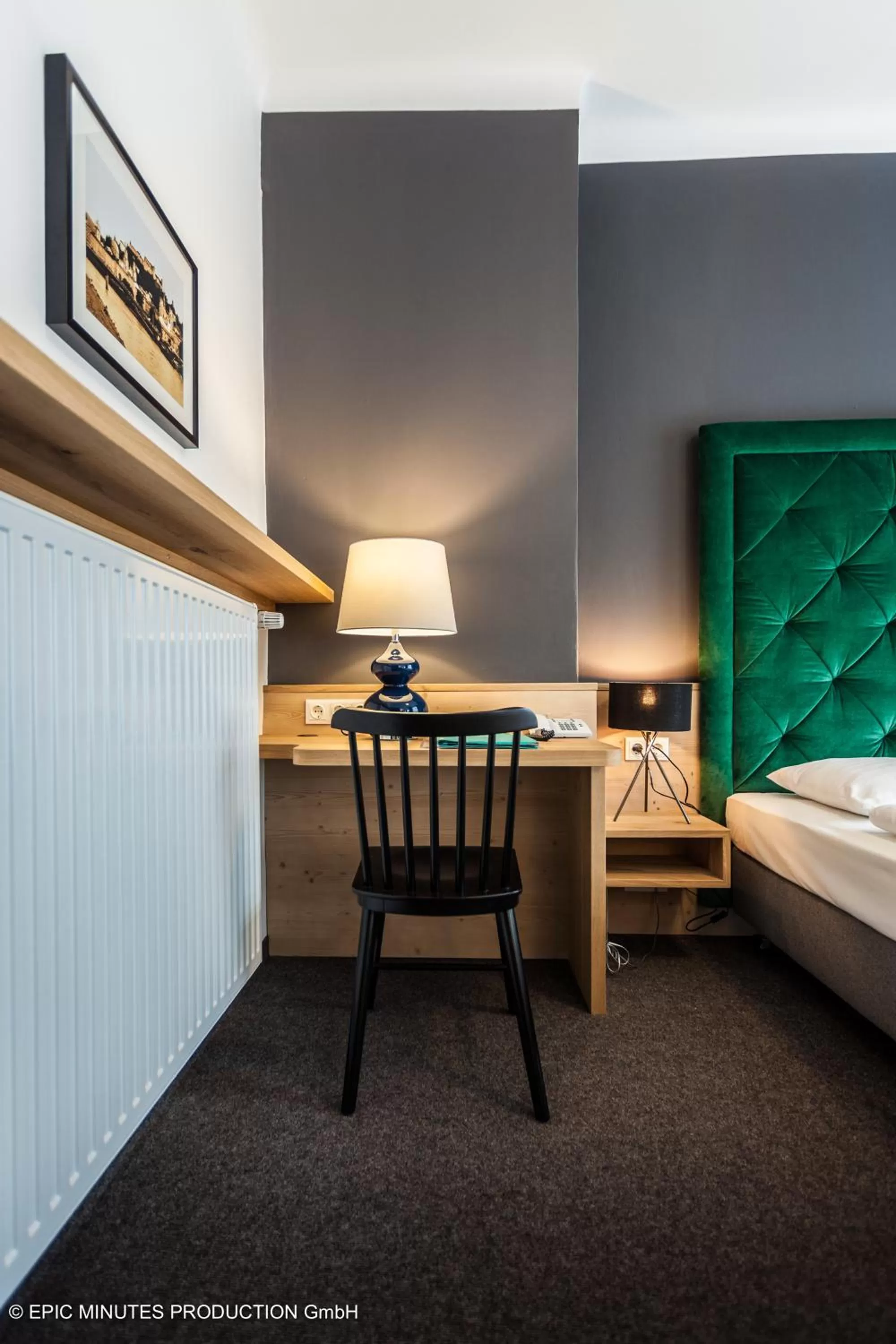 Decorative detail, Bed in Hotel Markus Sittikus Salzburg