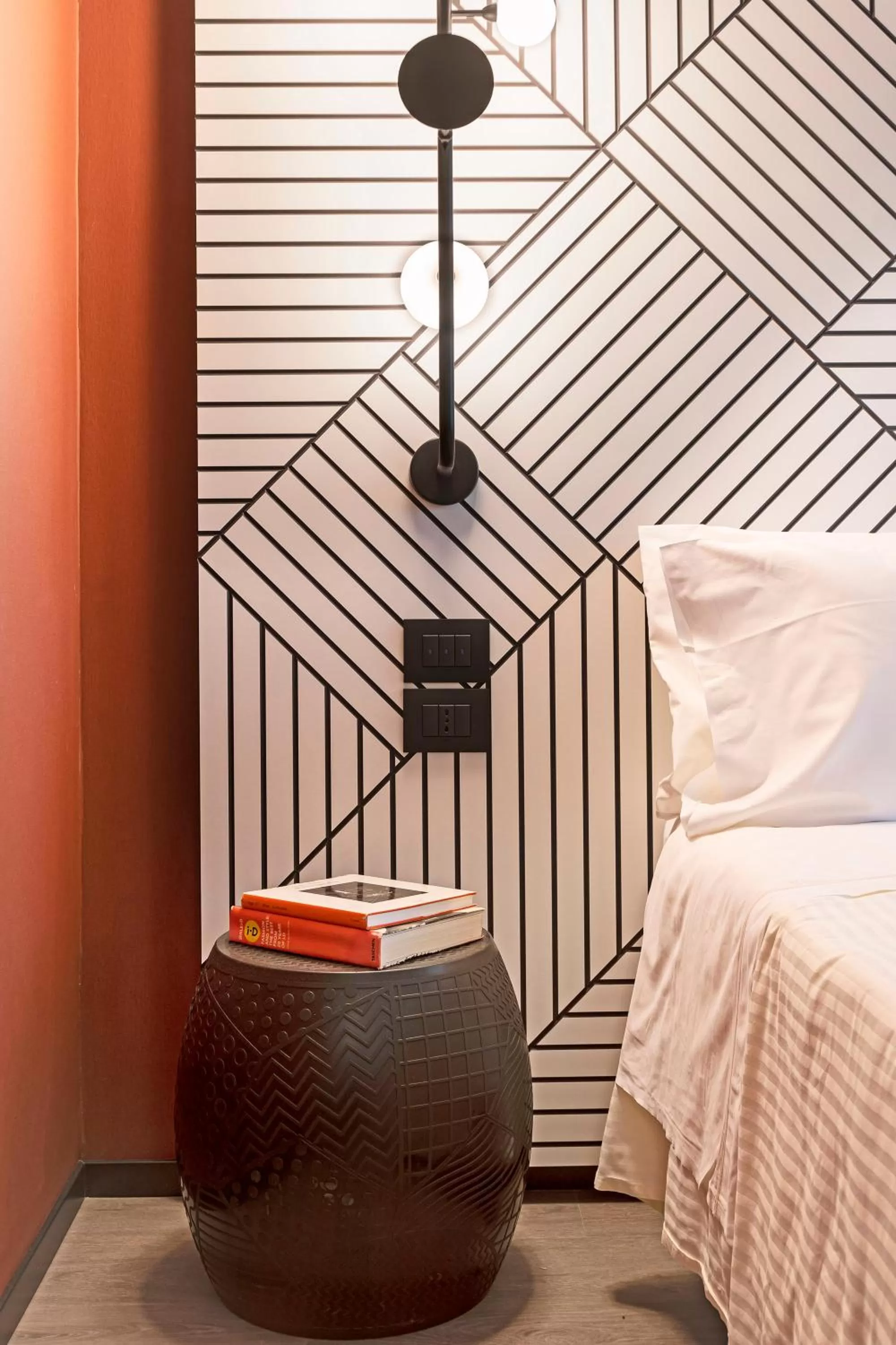 Decorative detail, Bed in Quark Hotel Milano