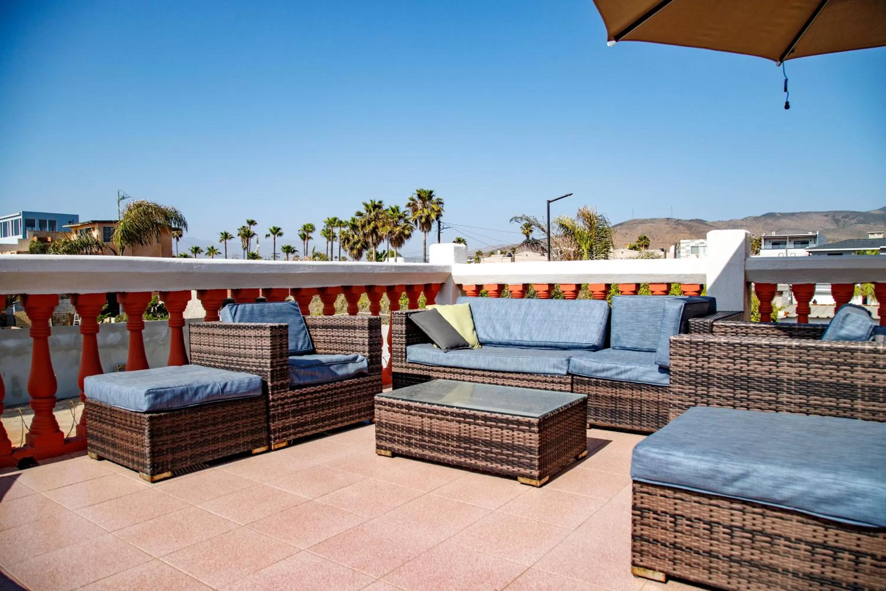 Patio in Playa Hermosa Inn at the beach