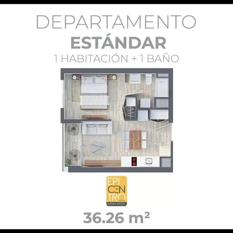 Standard Apartment - single occupancy in Epicentro Suites Apart Hotel - Temuco Standard Apartment - single occupancy in Epicentro Suites Apart Hotel - Temuco