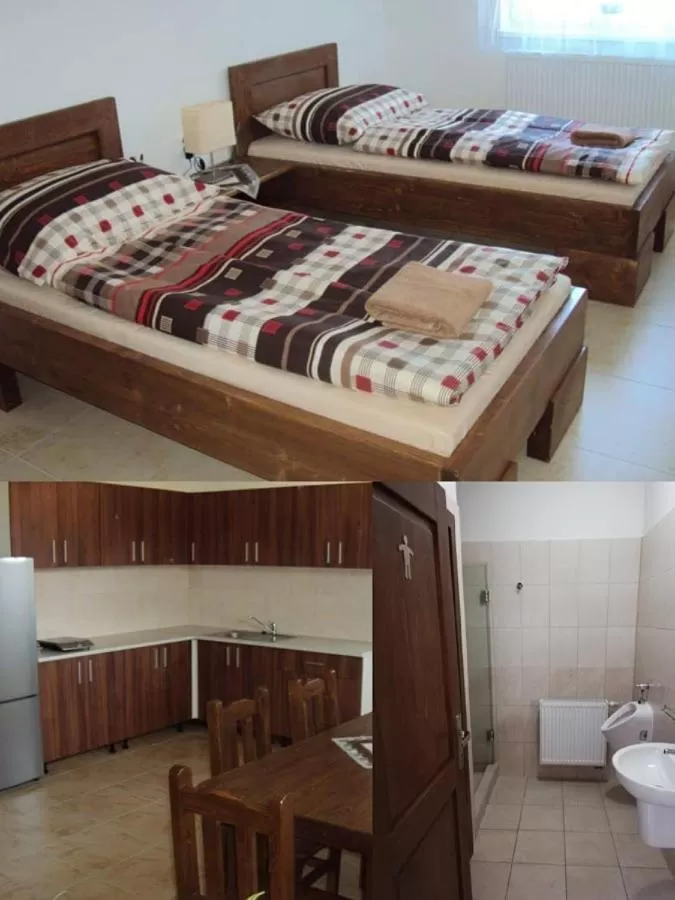 Kitchen or kitchenette, Bed in Motel Senec