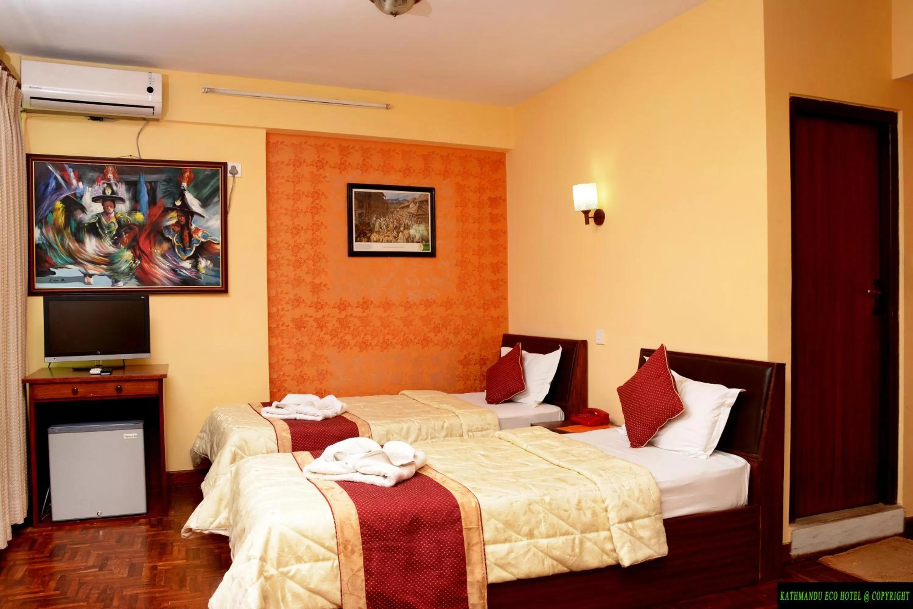 Bathroom, Bed in Kathmandu Eco Hotel