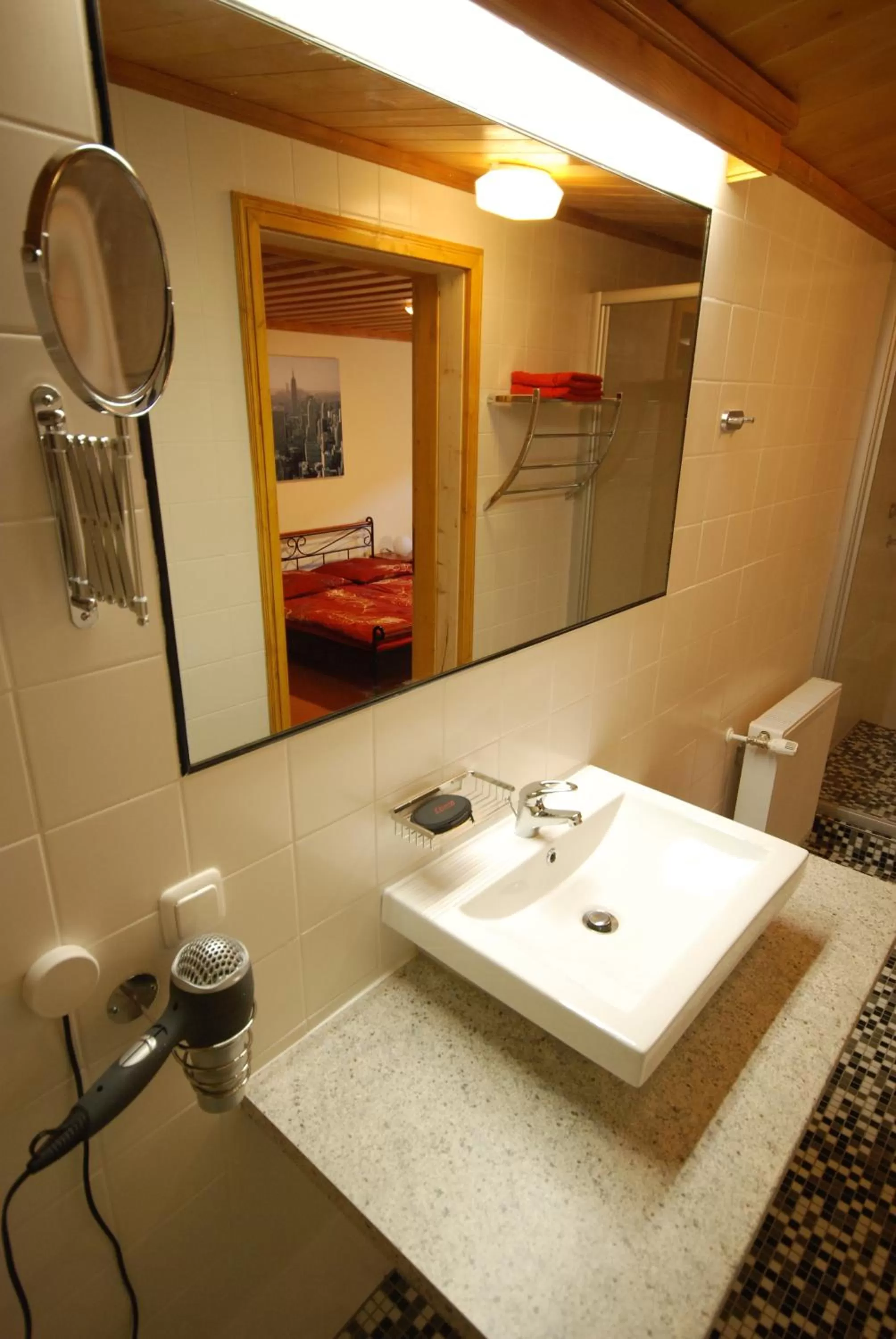 Bed, Bathroom in Moving Rooms