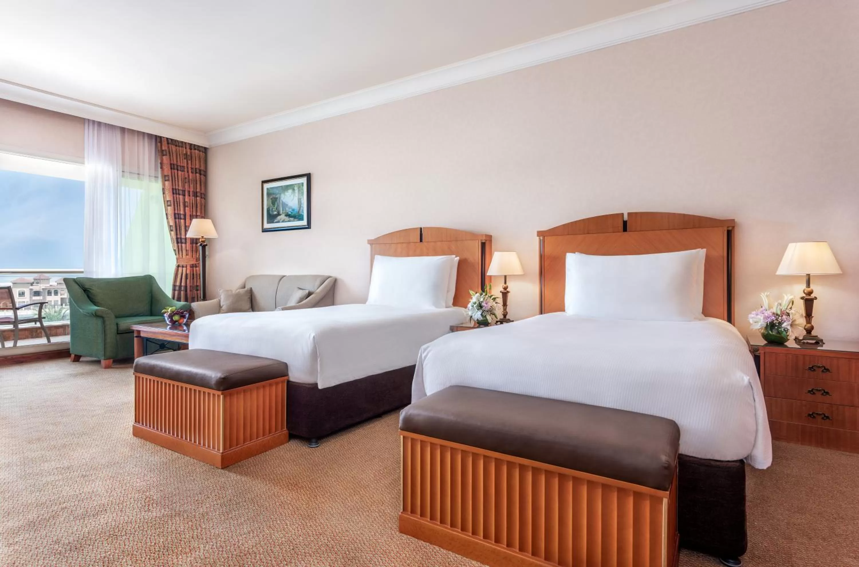 View (from property/room), Bed in Al Raha Beach Resort & Spa