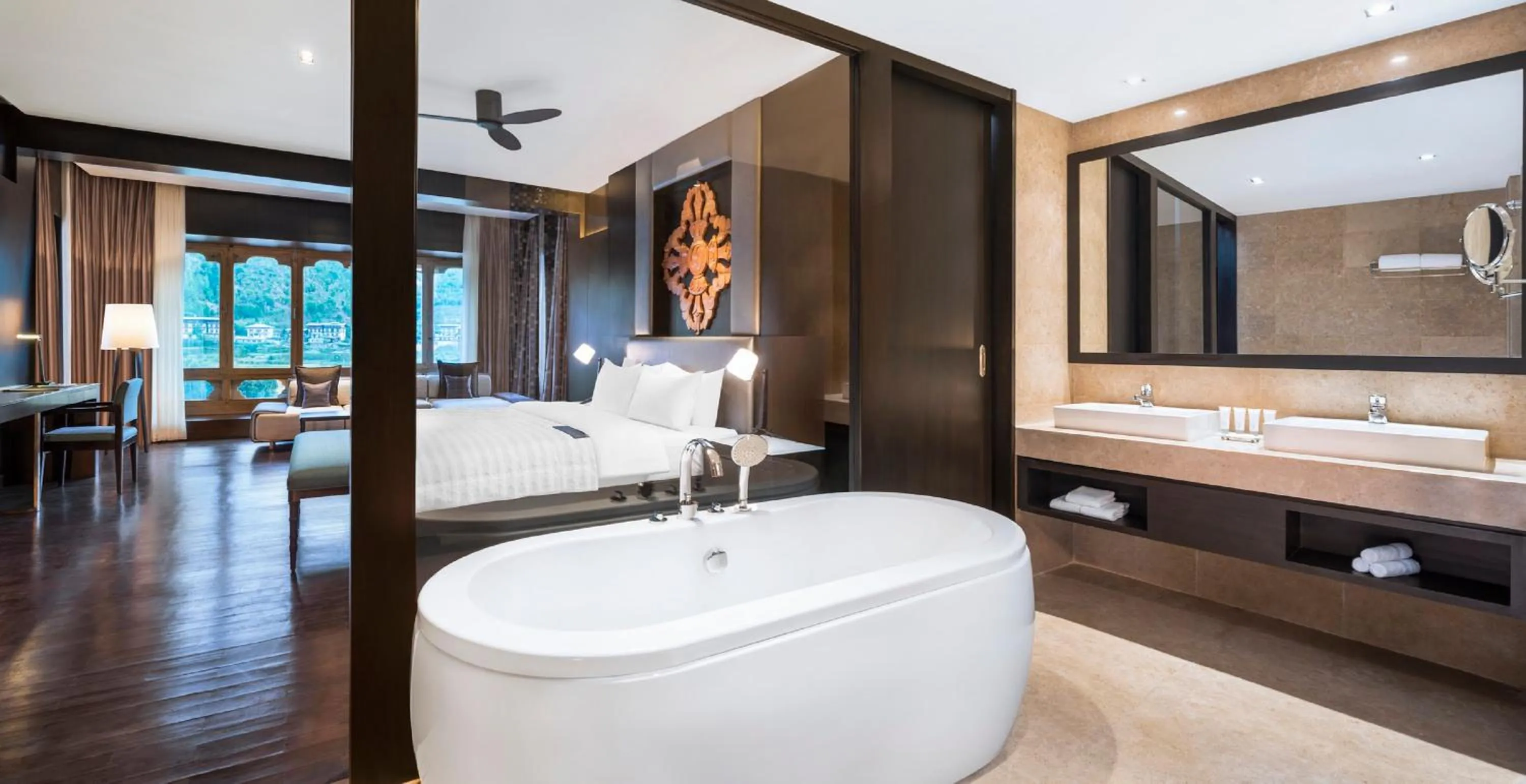 Bed in Le Meridien Paro Riverfront