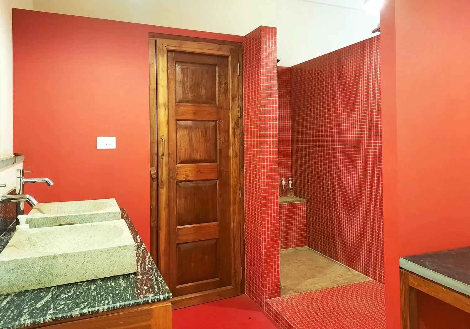 Bathroom in Saratha Vilas Chettinad