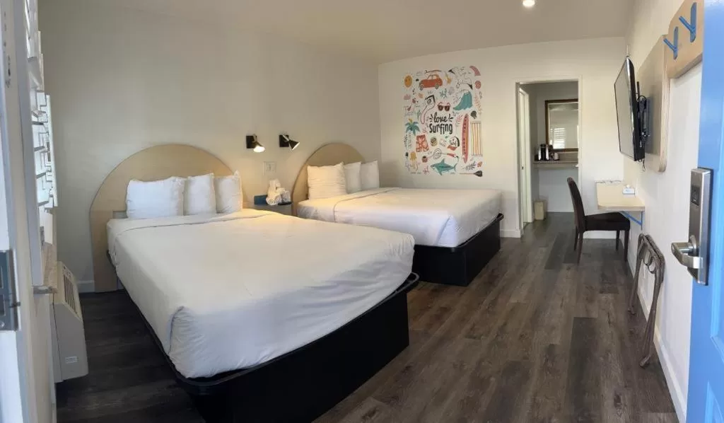 Bed in Ocean Palms Motel