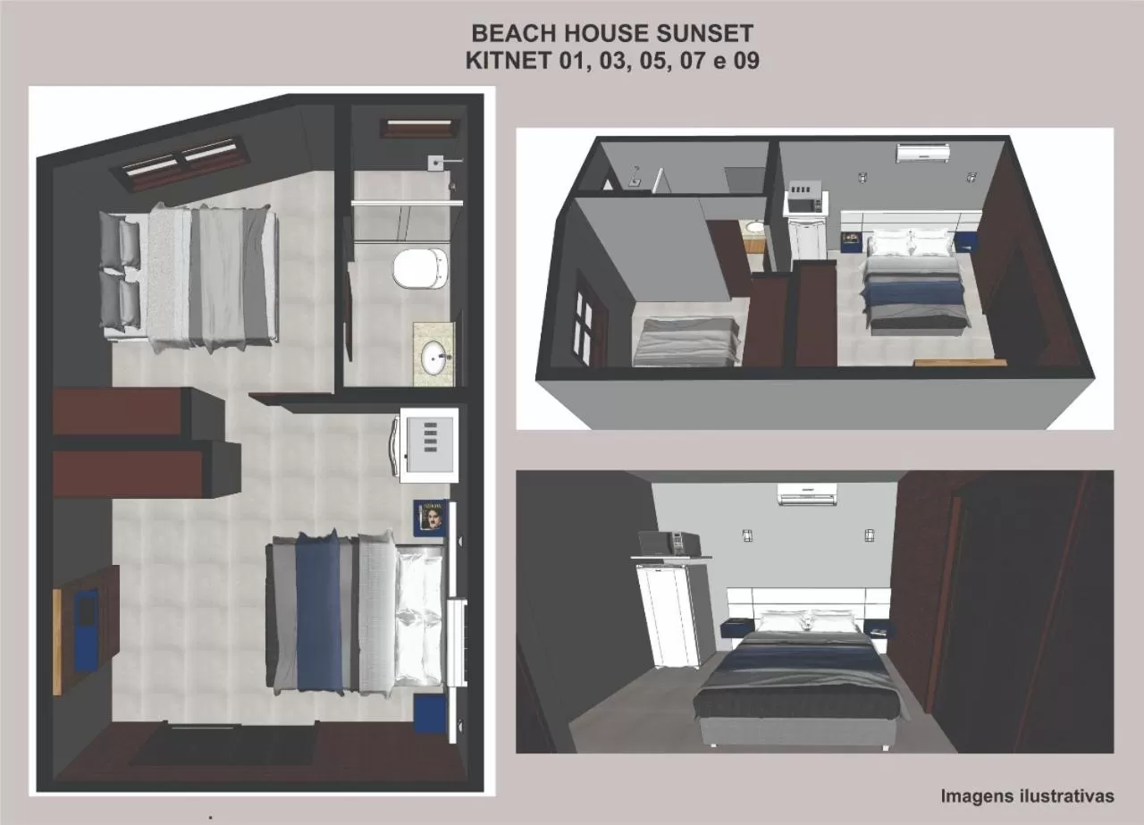 Floor Plan in Beach House Floripa - Sunset