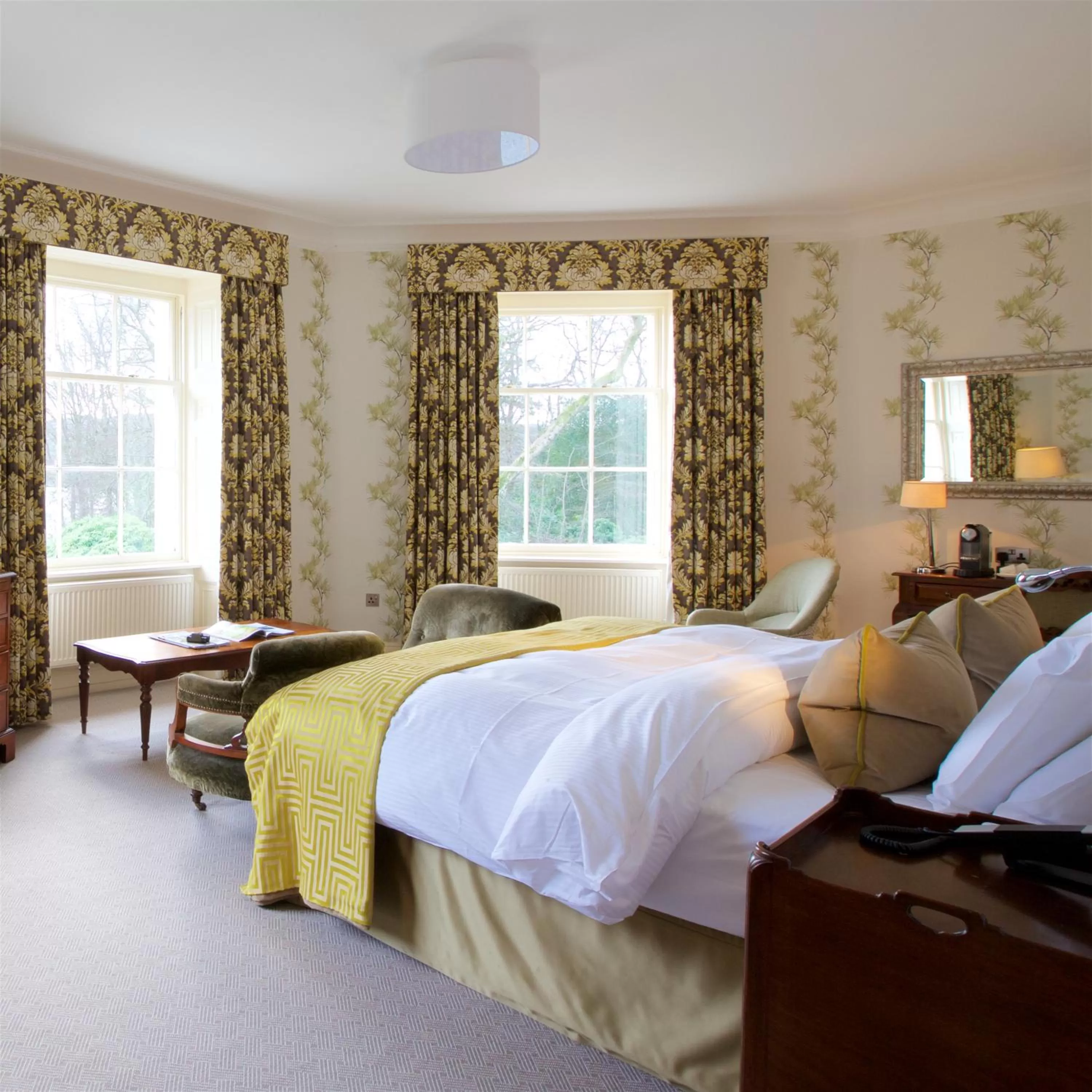 Photo of the whole room, Bed in Storrs Hall Hotel on the shore of Lake Windermere
