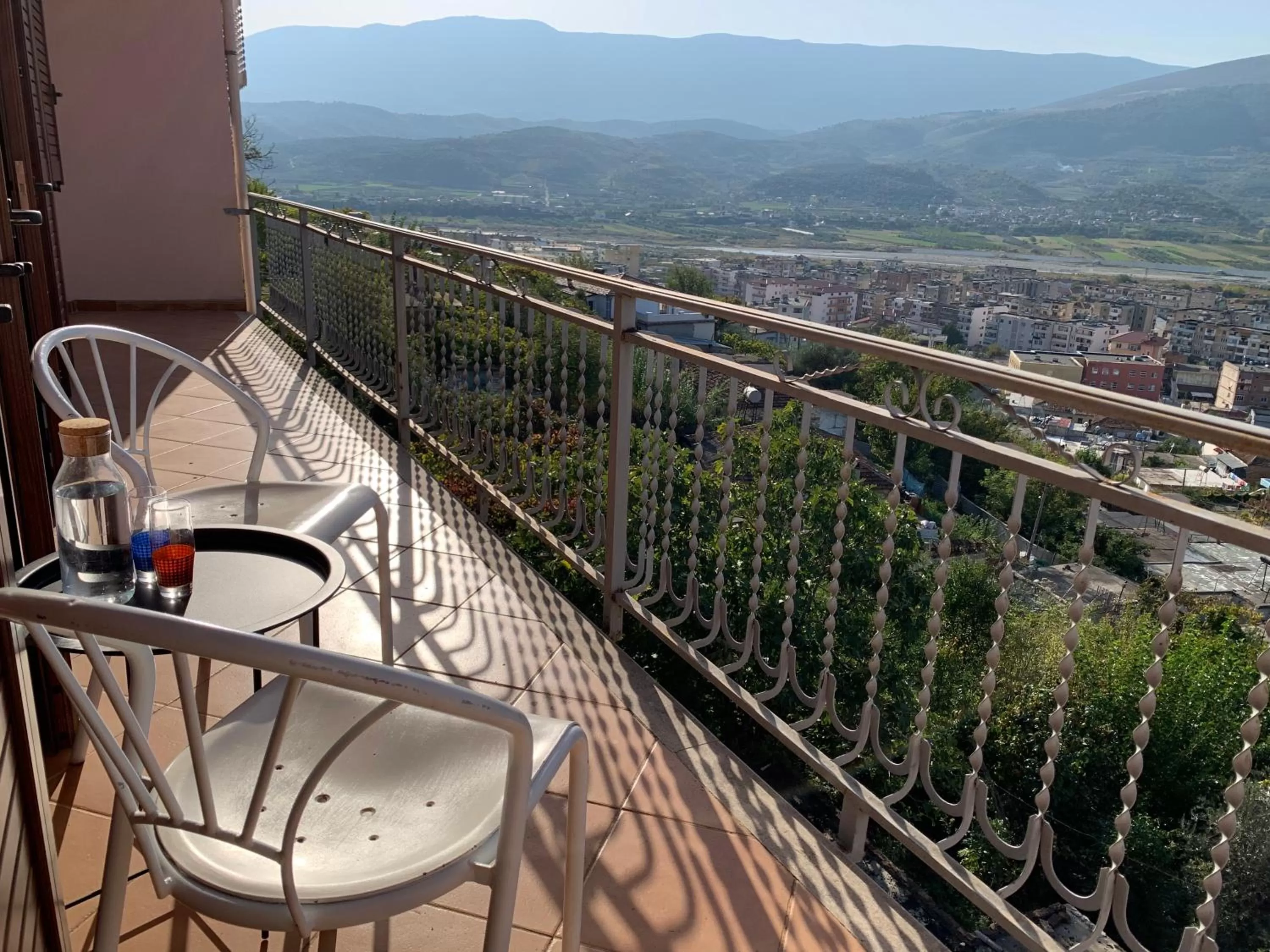 View (from property/room), Balcony/Terrace in Guesthouse Villa Rosa Berat