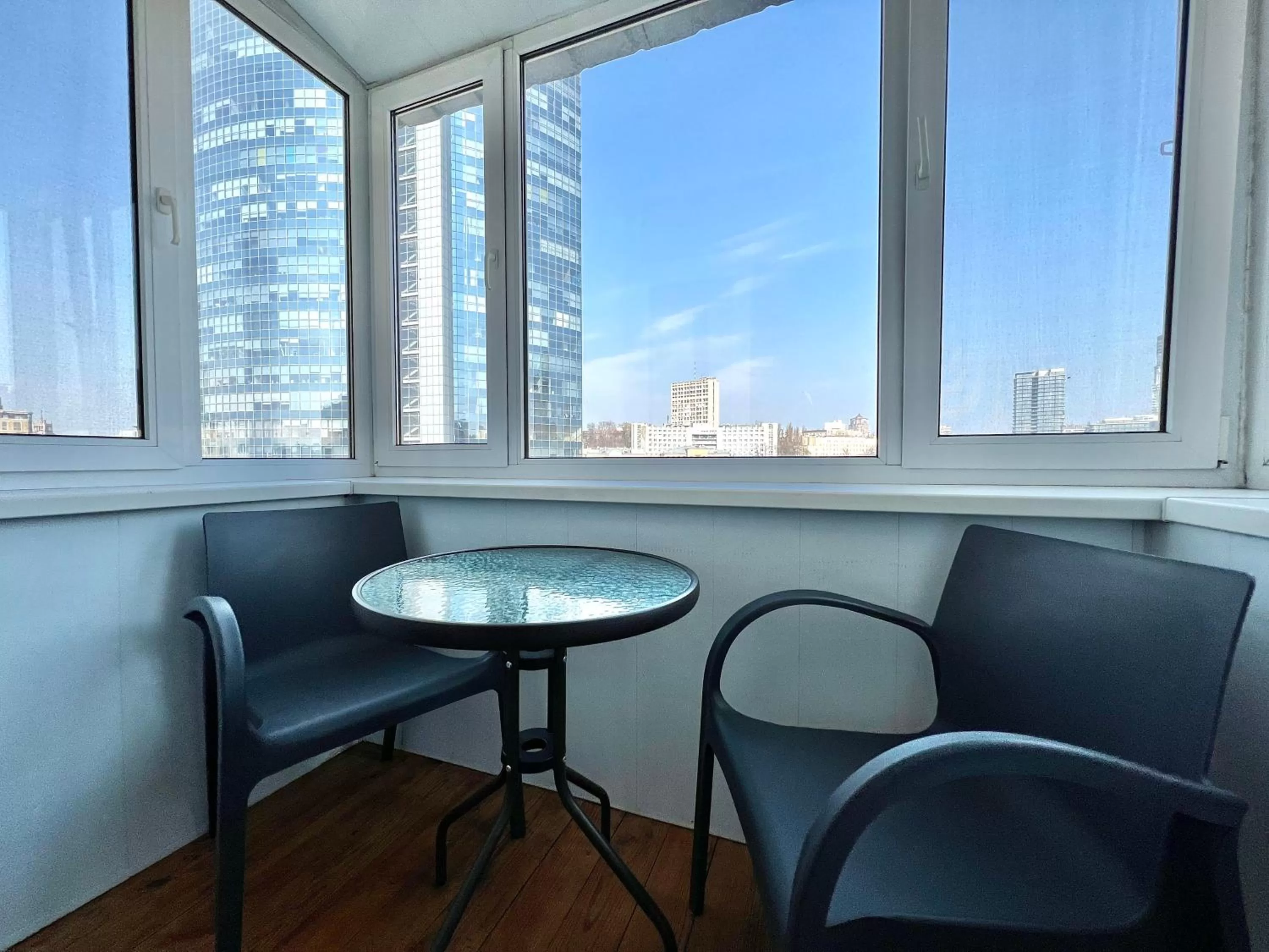 Balcony/Terrace, Seating Area in Kyiv Panorama Apartments near Gulliver