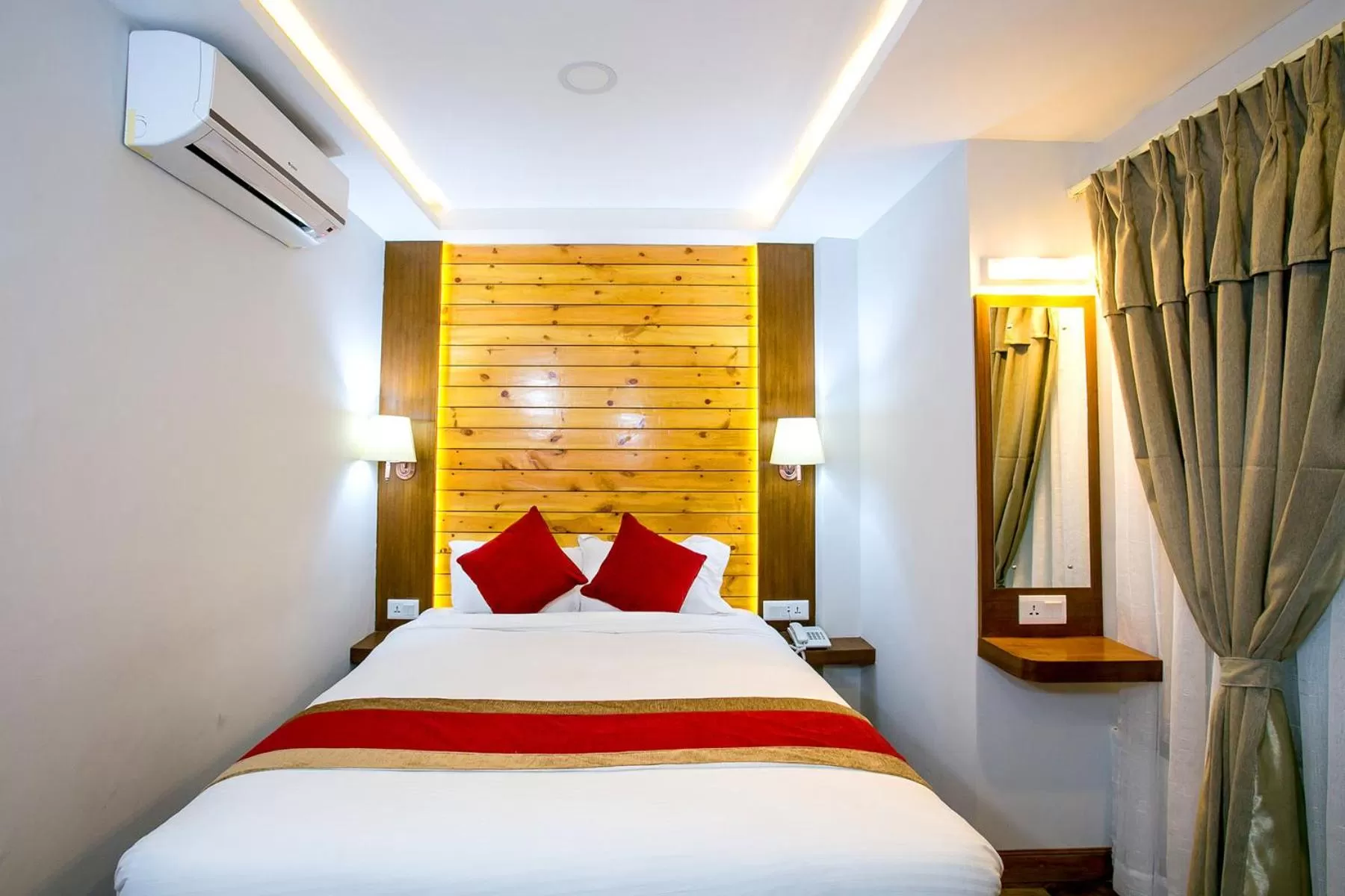 Bed in Beautiful Kathmandu Hotel