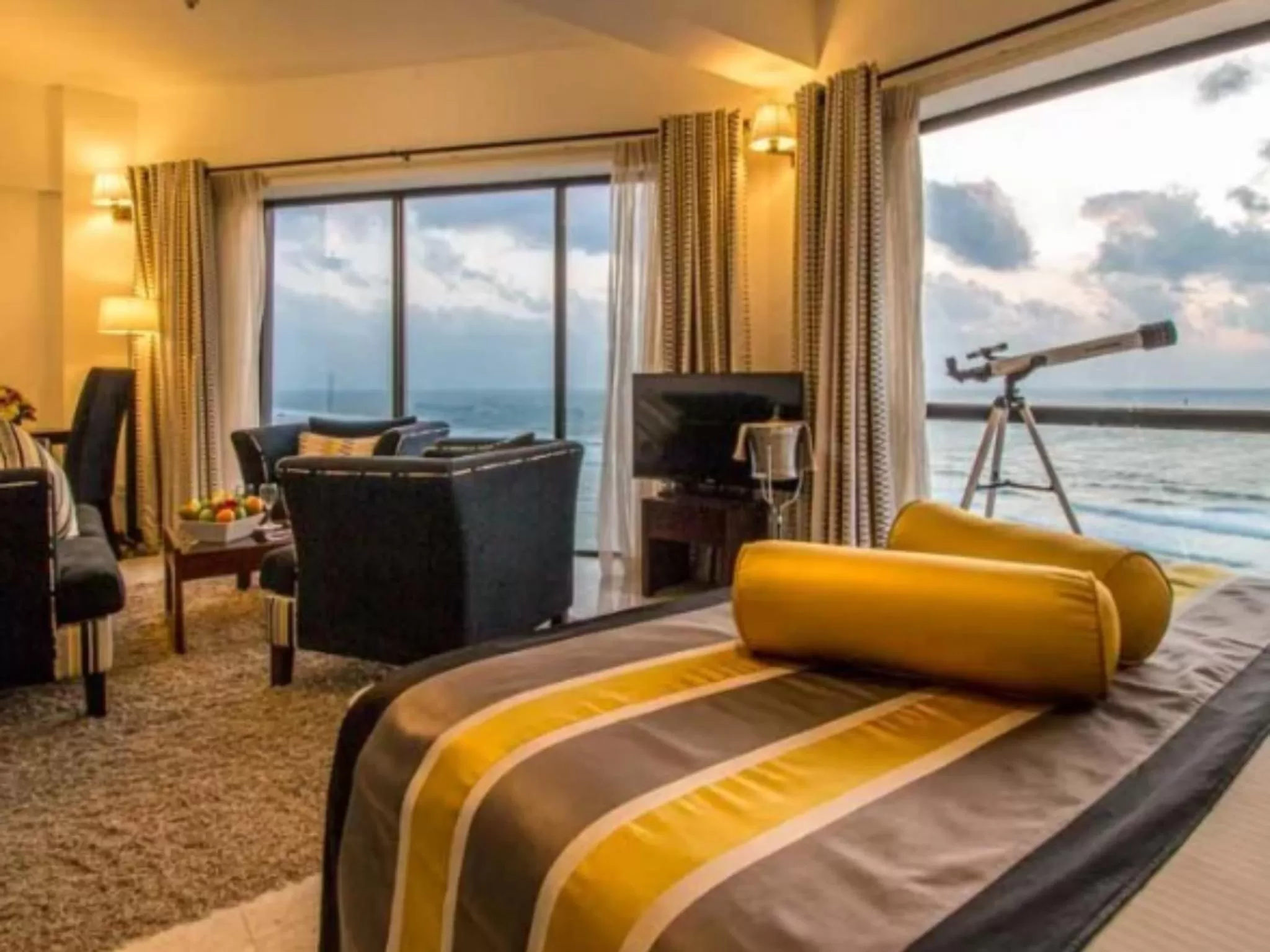 Living room, Bed in The Ocean Colombo - Guaranteed Sea View Rooms