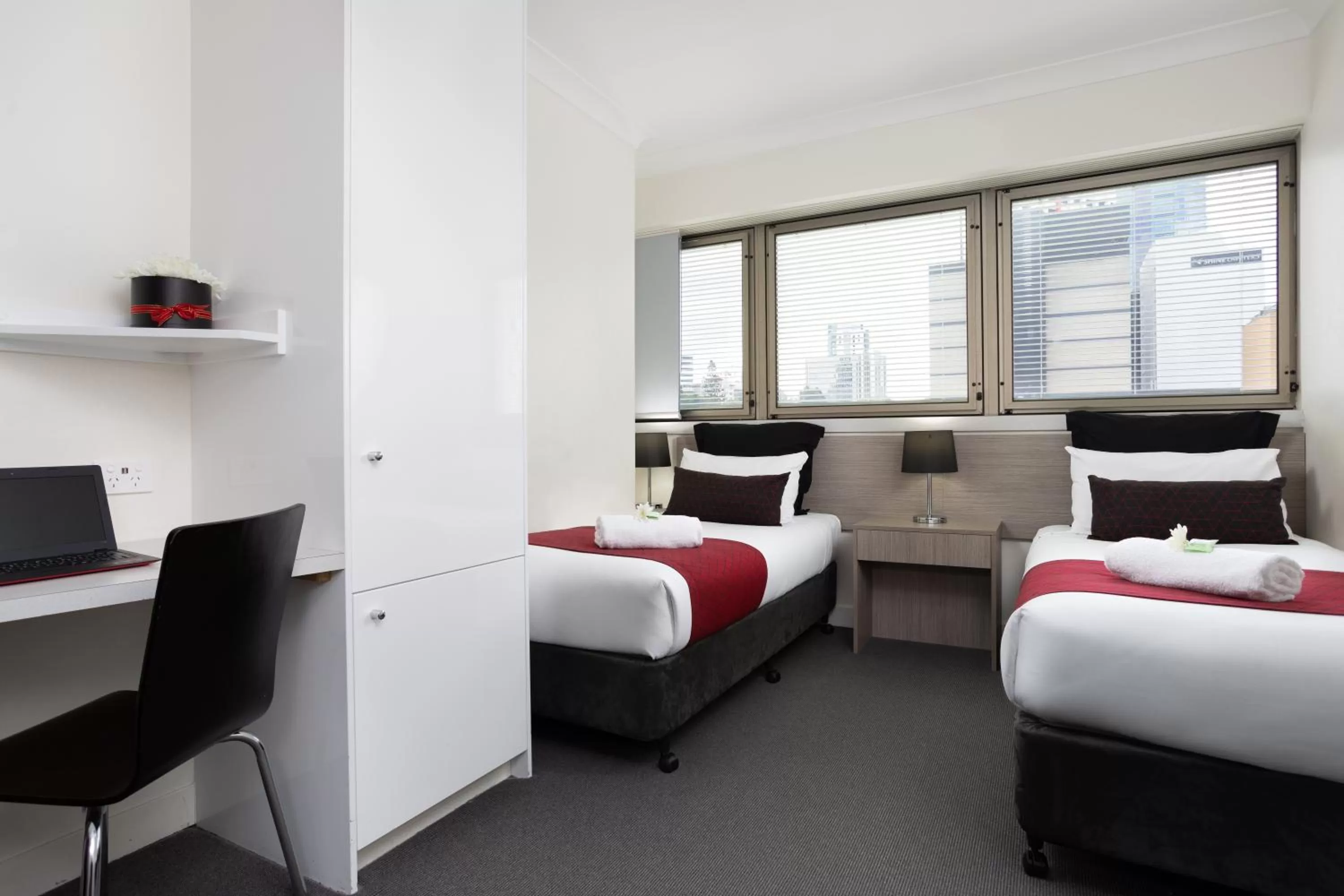 Photo of the whole room, Bed in George Hotel Brisbane, Independent Collection by EVT