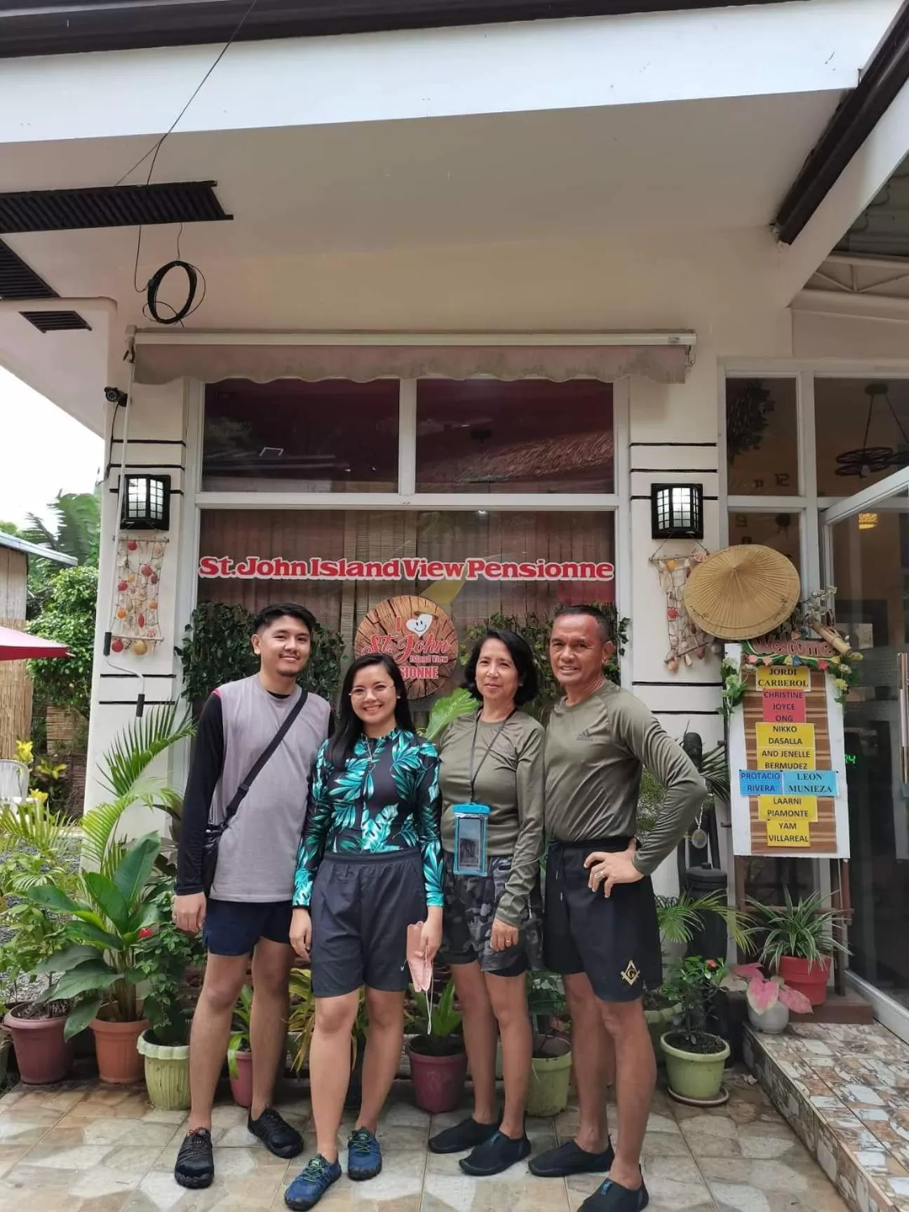 group of guests in St. John Island View Pensionne