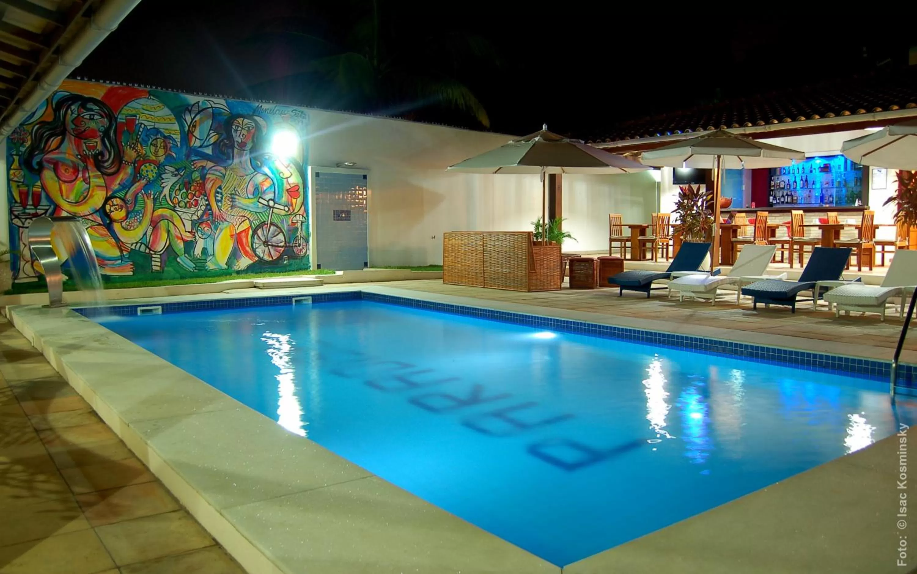 Night, Swimming Pool in Hotel Pousada Salvador Paradise