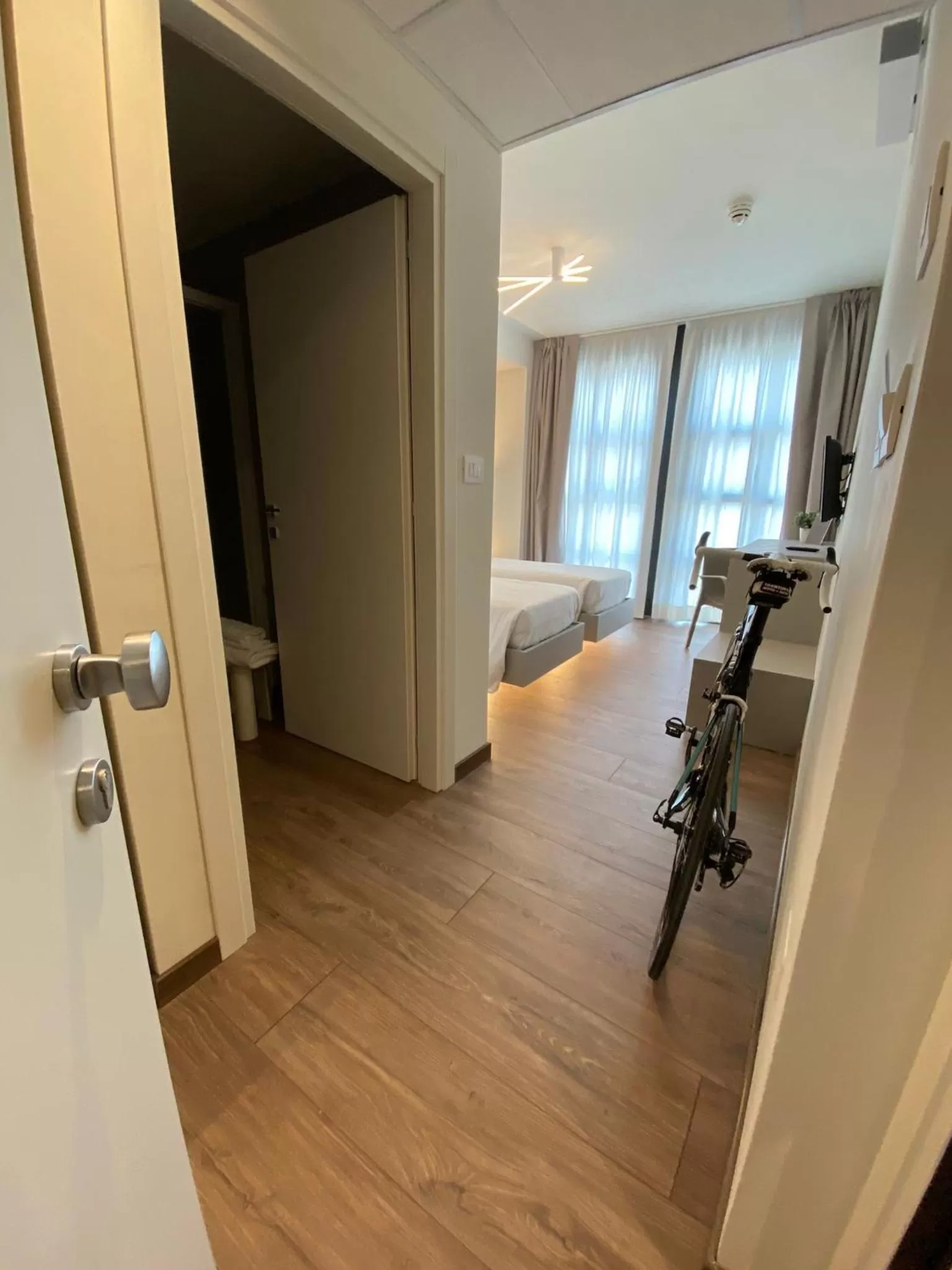 Bed in Fly Bike Hotel