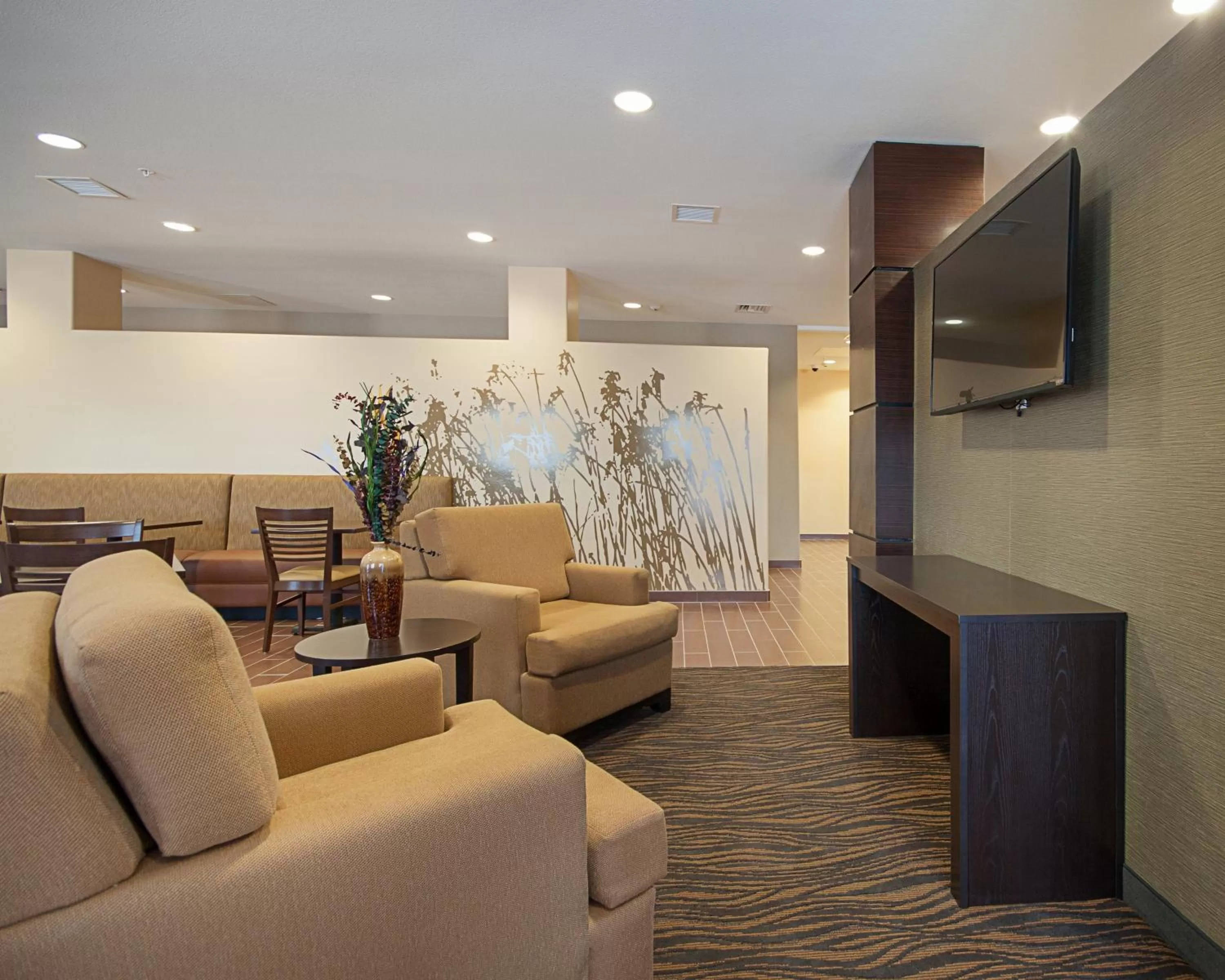 Communal lounge/ TV room in Sleep Inn & Suites Carlsbad Caverns Area