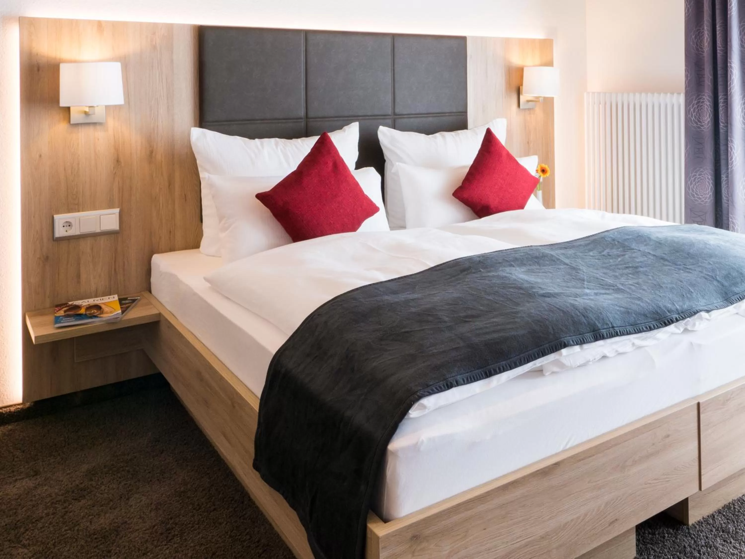 Bed in Hotel Restaurant Schiff