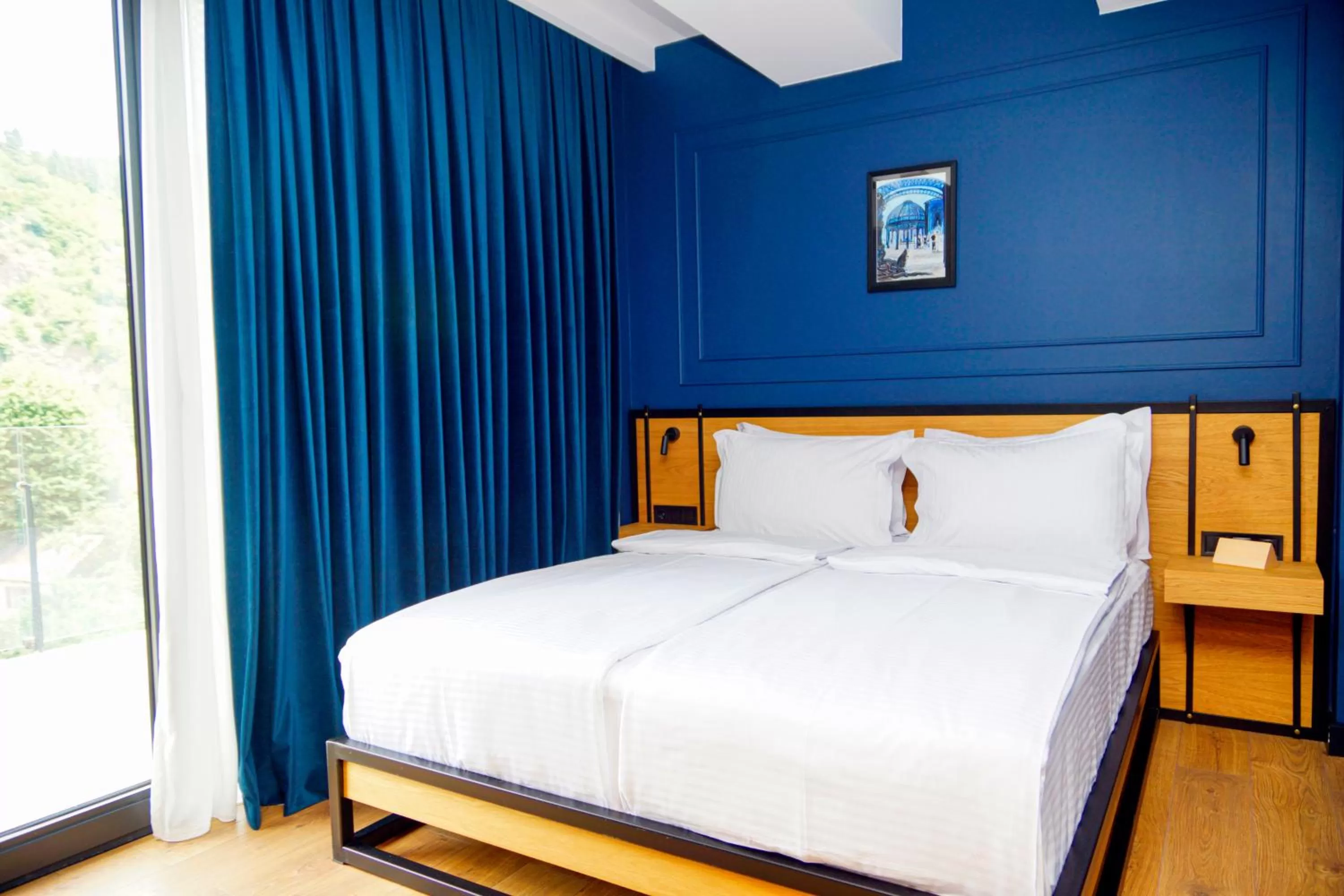 Bed in Borjomi Bridge Hotel