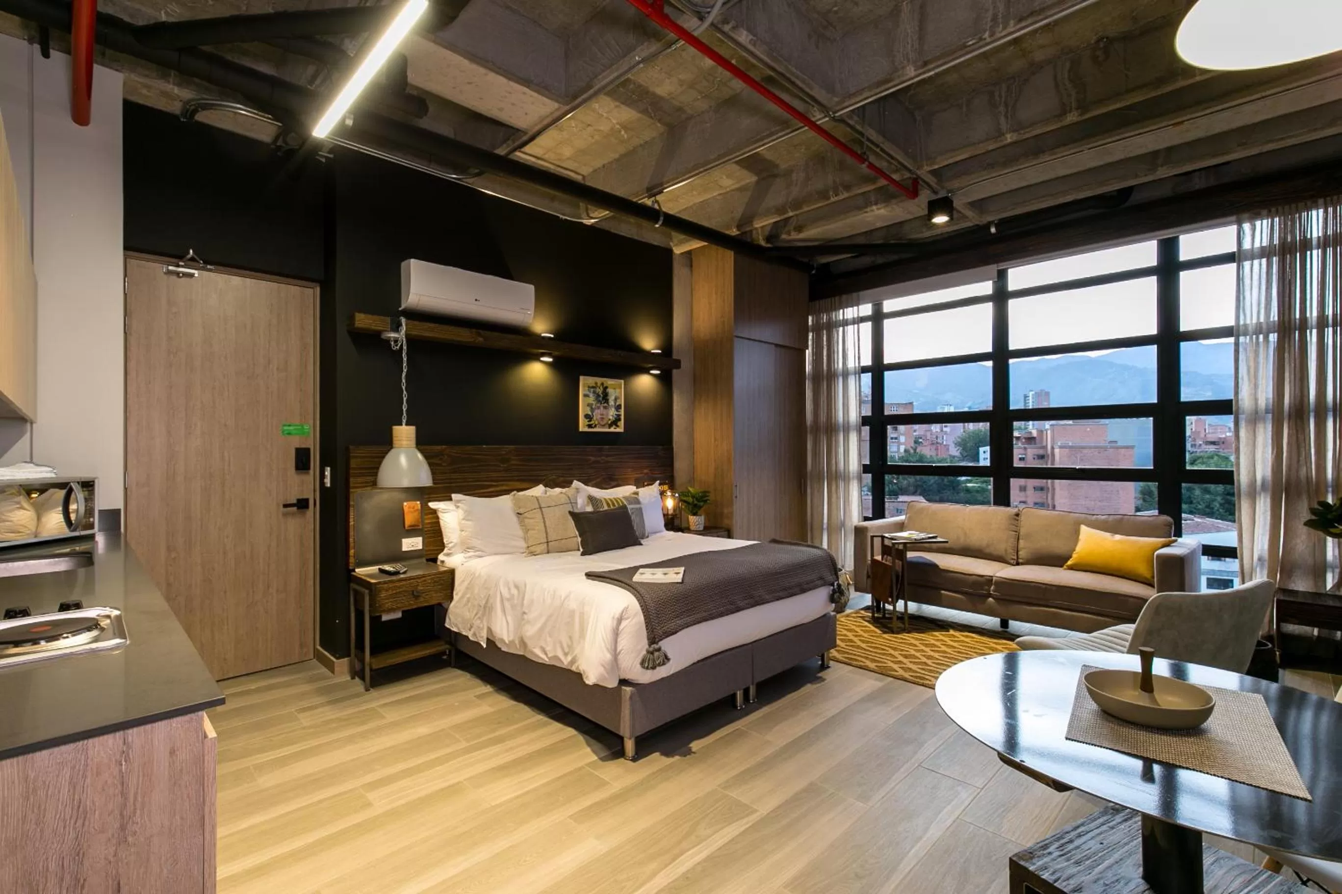 Bed in Factory Lofts Hotel