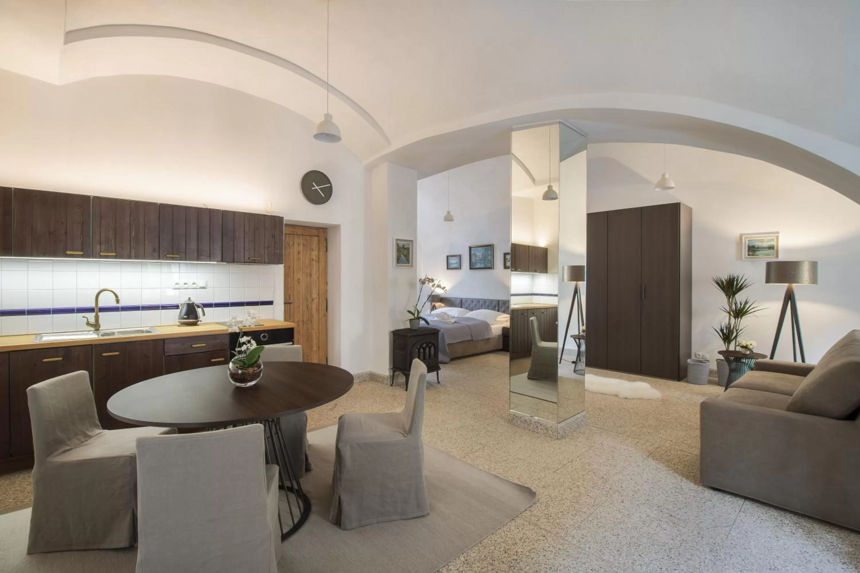 Kitchen or kitchenette, Seating Area in Apartmány Šupina