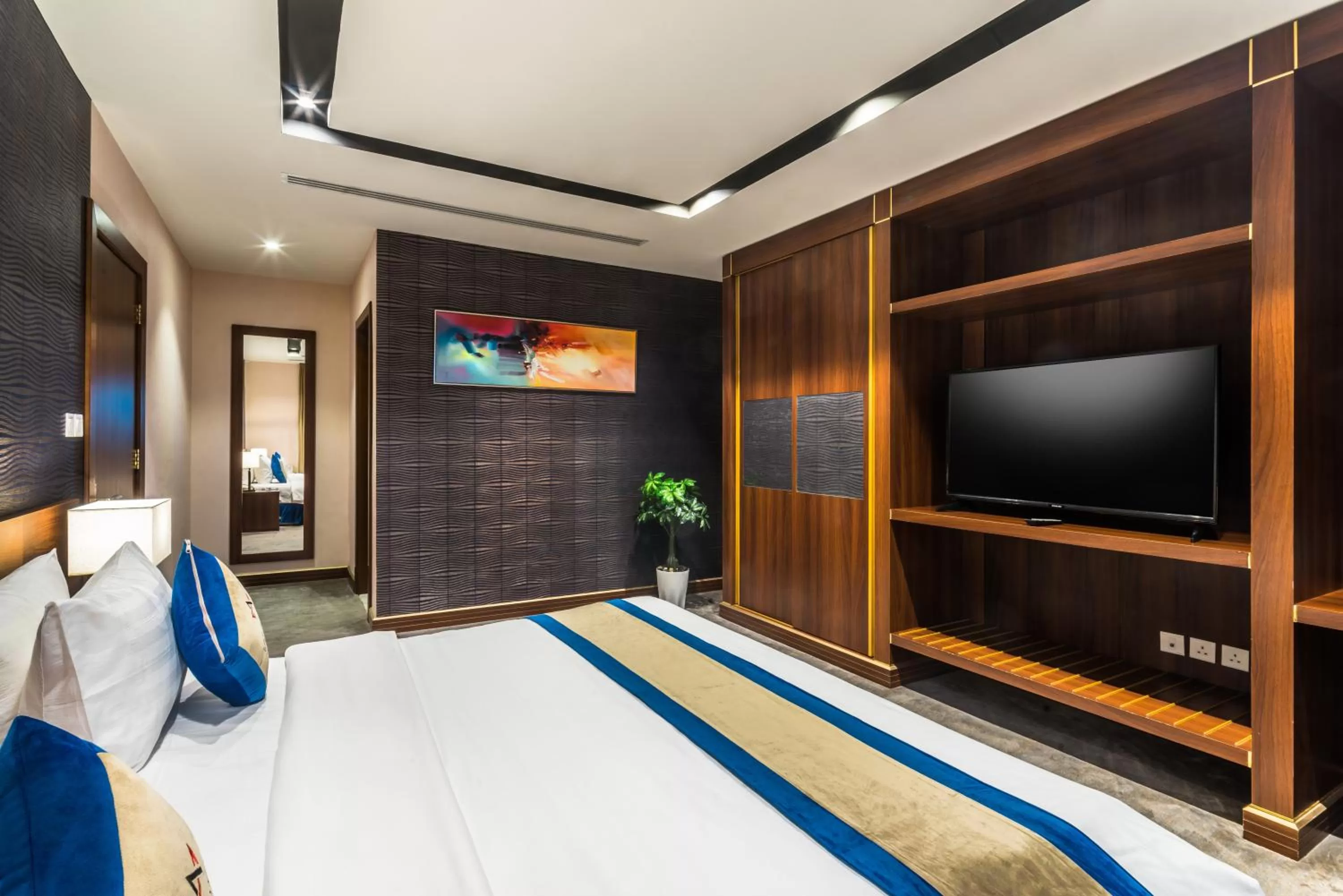 Bed in Al Malqa Elite Hotel