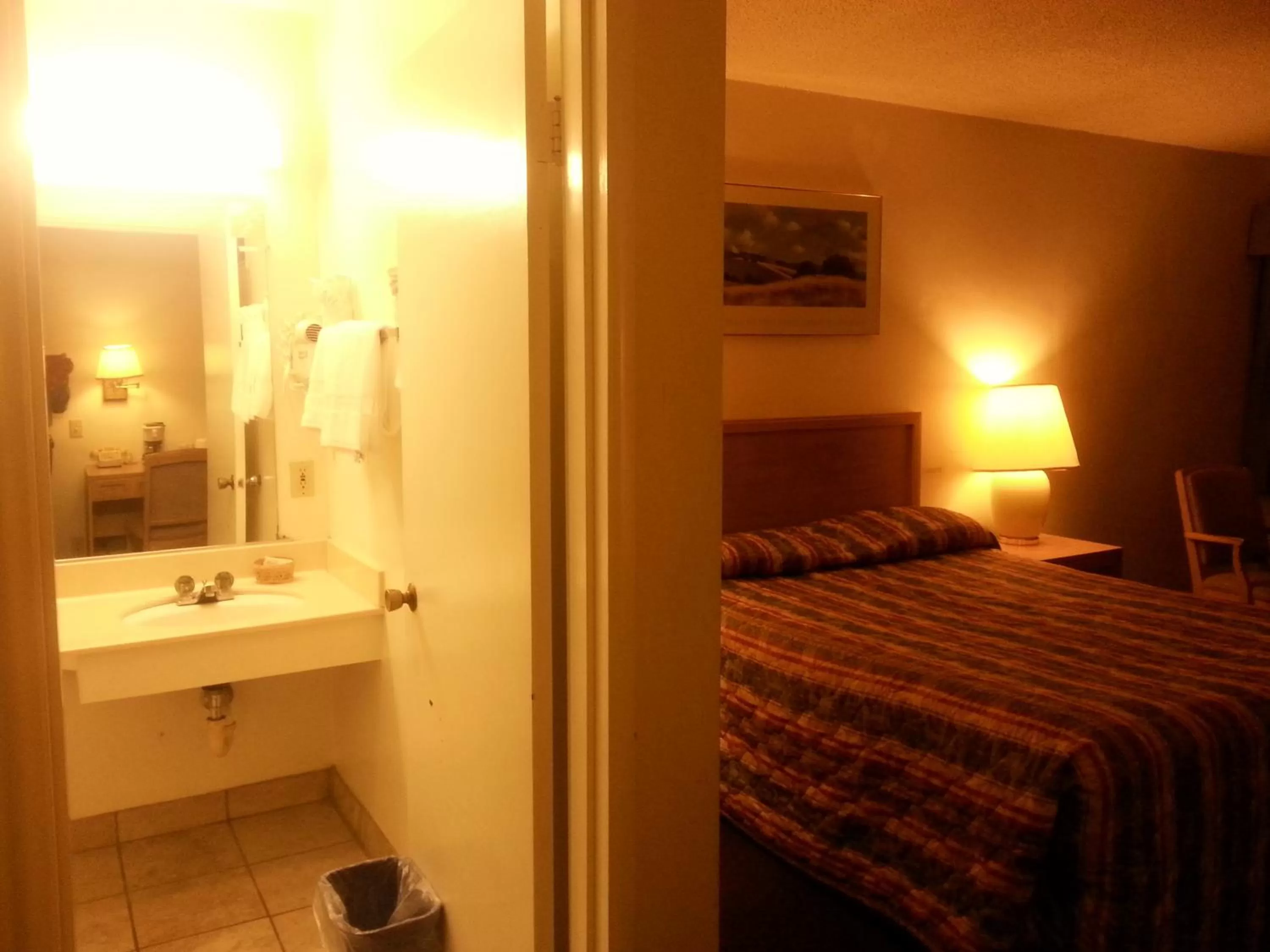 Bathroom, Bed in Villa Motel